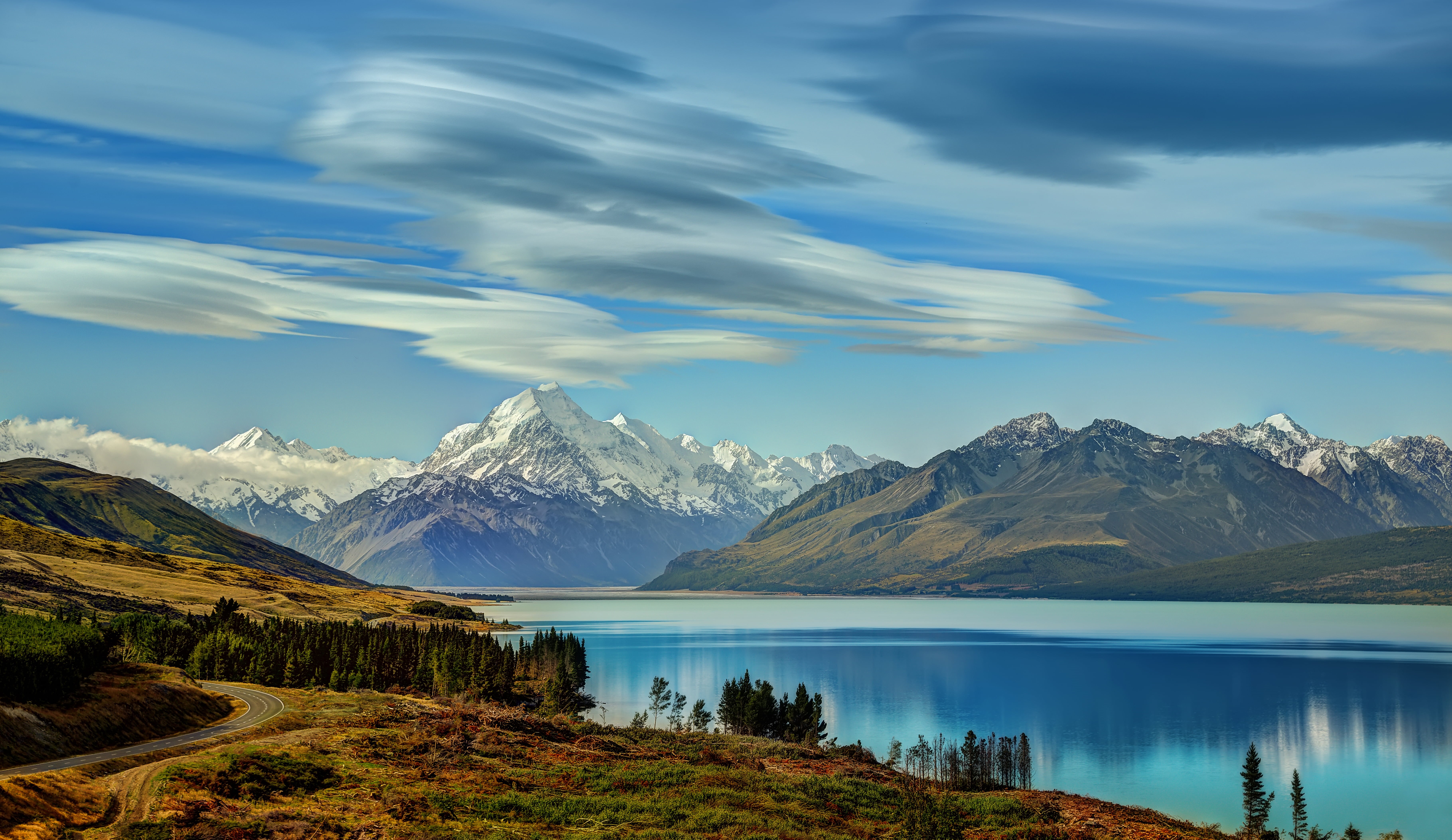 Te Wai Pounamu, New Zealand, customs, lenticular clouds, Mount Cook, high  dynamic  range  imaging, digital  processing, sky, photoblog, Nikon d800, com, HD Wallpaper