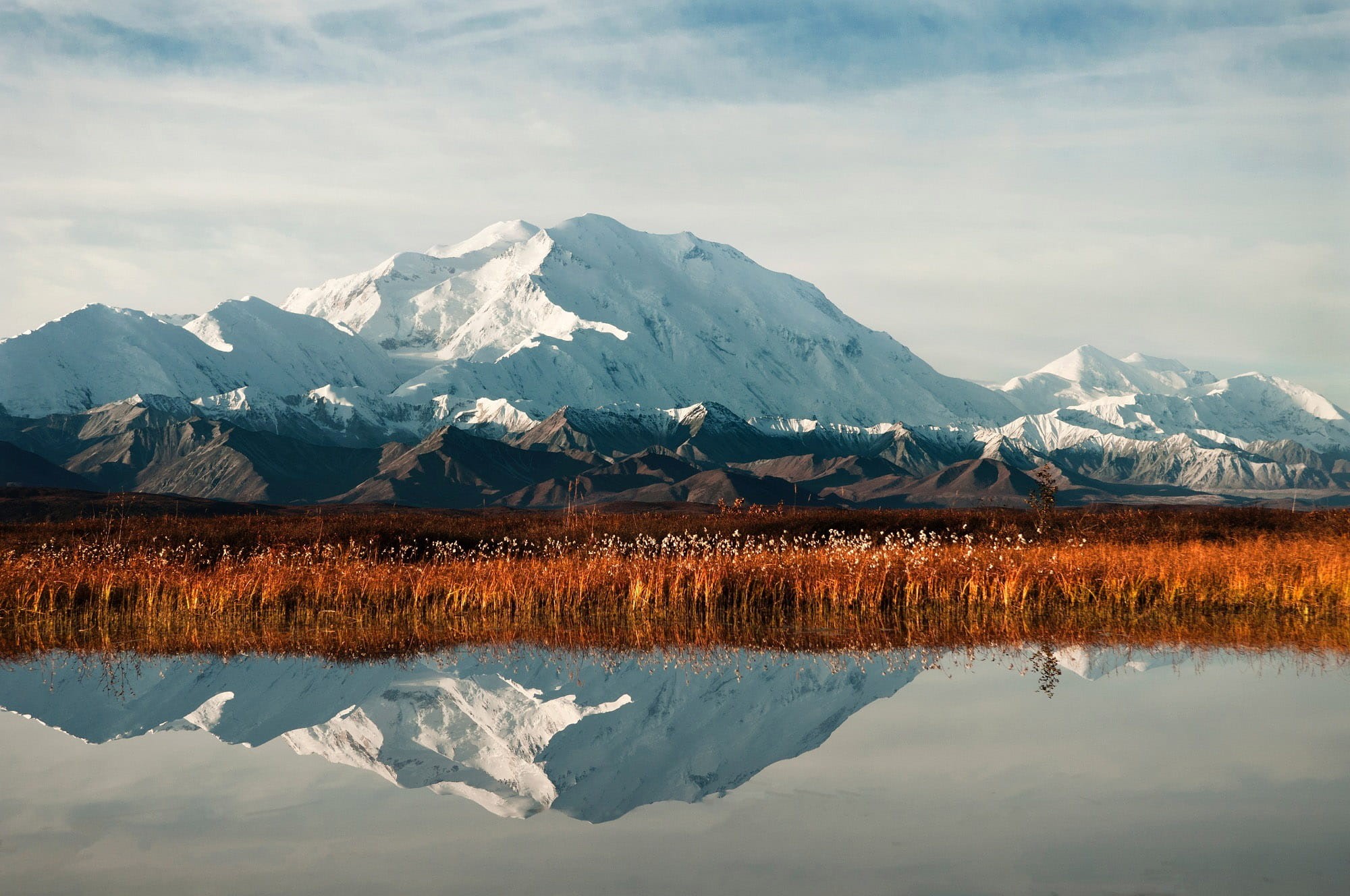 1080P, mountain Peak, tranquil Scene, denali, cold temperature, tree, water, Denali National Park, United States, winter, mountain Range, park, mountain, HD Wallpaper