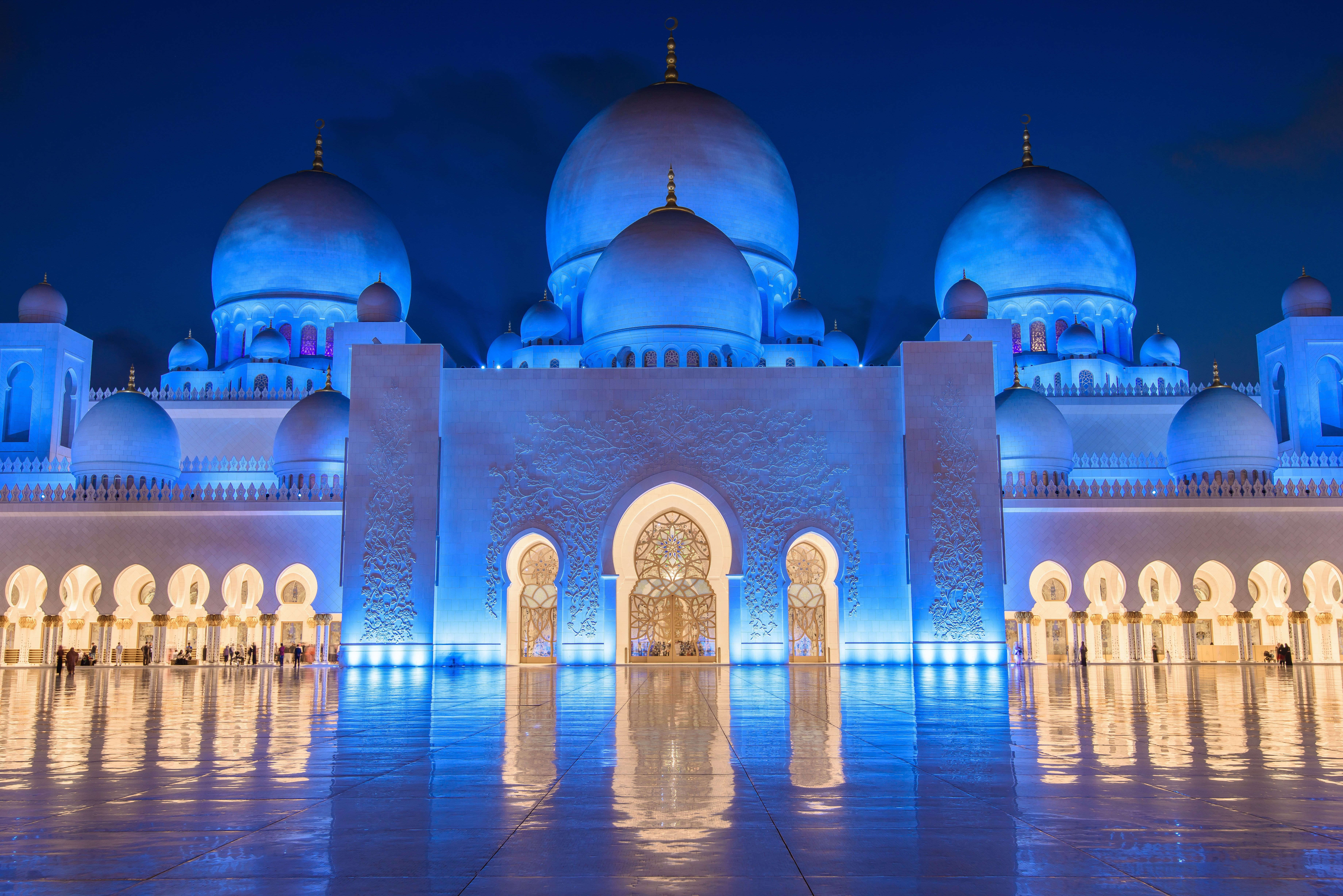 United Arab Emirates, Mosque, Architecture, Mosques, Sheikh Zayed Grand Mosque, Night, Dome, 5K, Abu Dhabi, HD Wallpaper