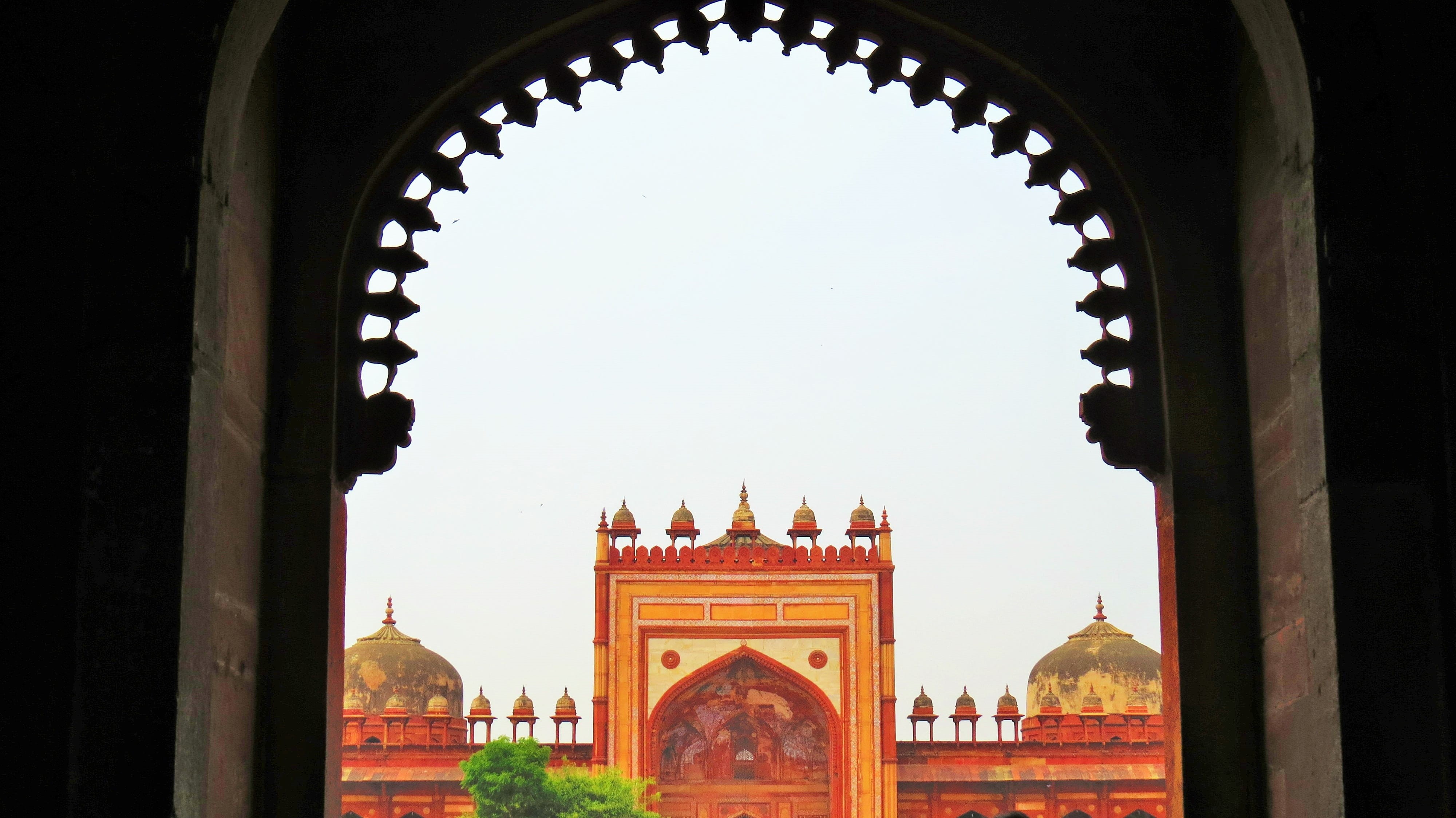 travel Locations, landmark, decoration, building, world, unesco, stone, place of worship, clear sky, palace, famous Place, uttar Pradesh, akbar, history, HD Wallpaper