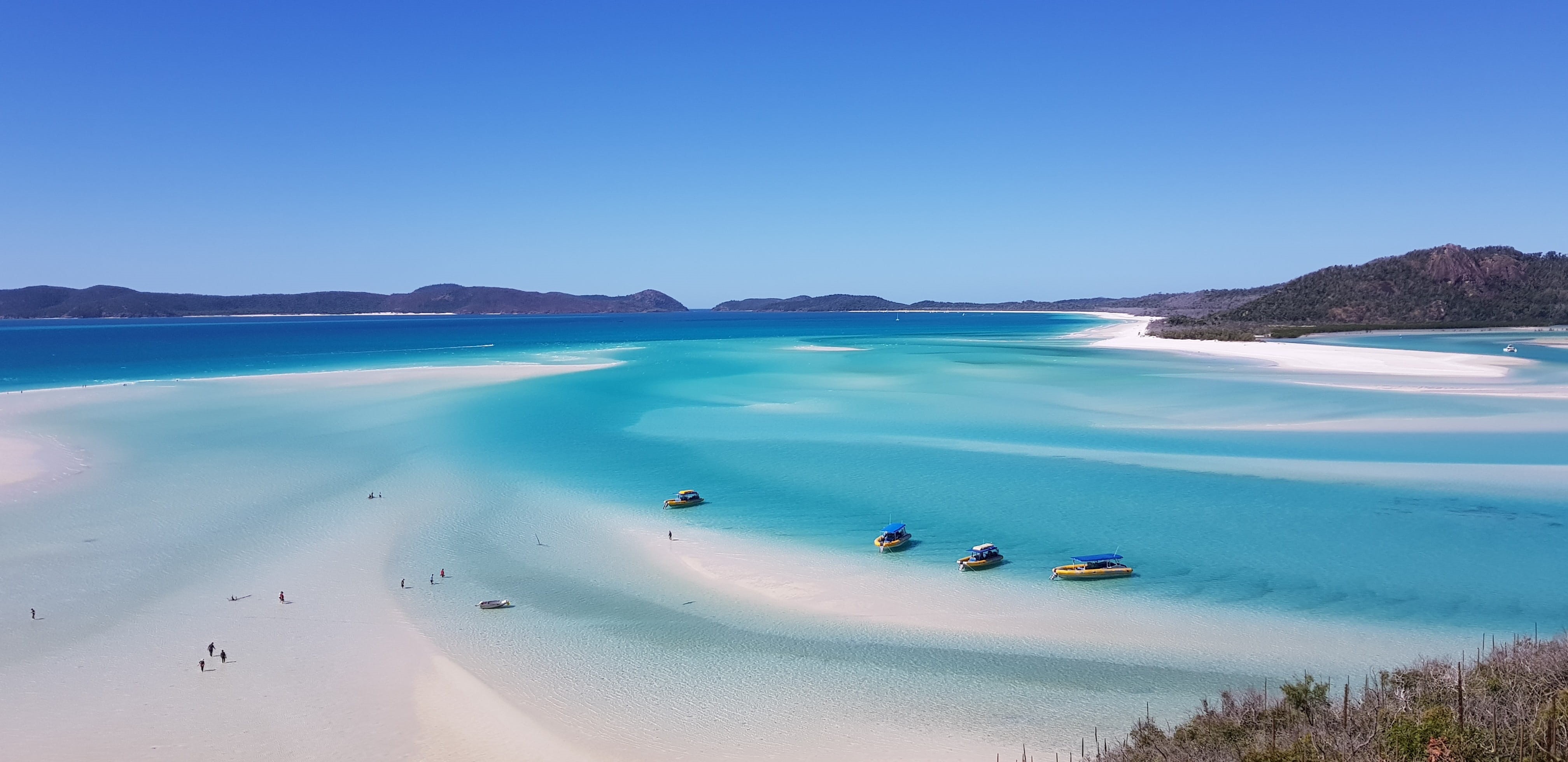 australia, land, queensland, outdoors, great barrier reef, sea, environment, beauty in nature, water, blue, sand, travel, no people, tourism, whitehaven beach, HD Wallpaper
