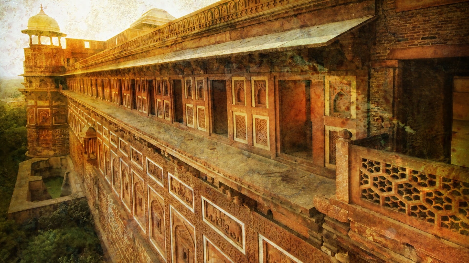 HDR, rise, religion, the past, wall, India, belief, brown, place of worship, building, staircase, built structure, palace, outdoors, ancient, 1080P, no people, HD Wallpaper