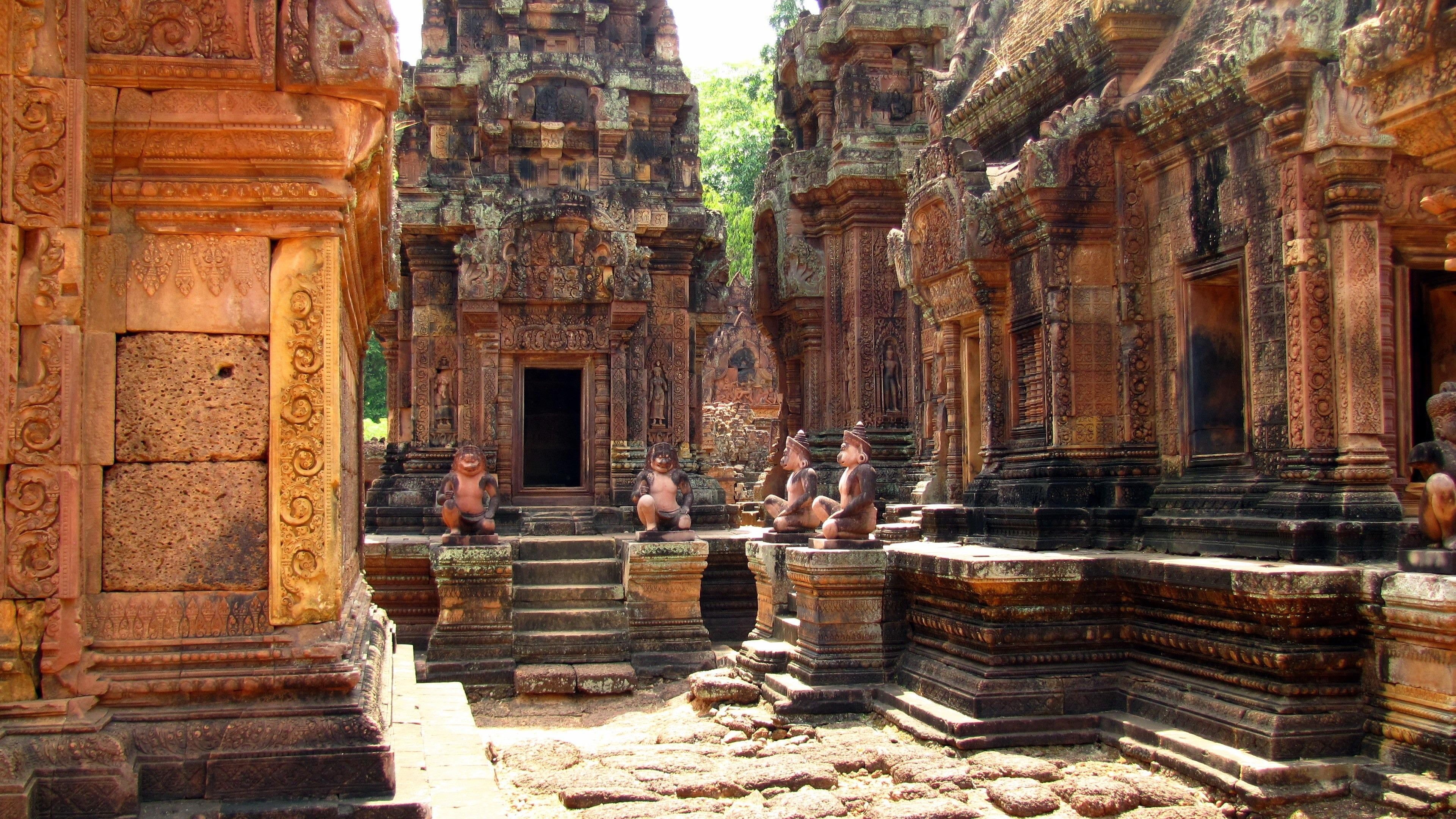 building, banteay srei, ruins, spirituality, historic site, belief, ancient civilization, religion, built structure, asia, ancient history, representation, HD Wallpaper