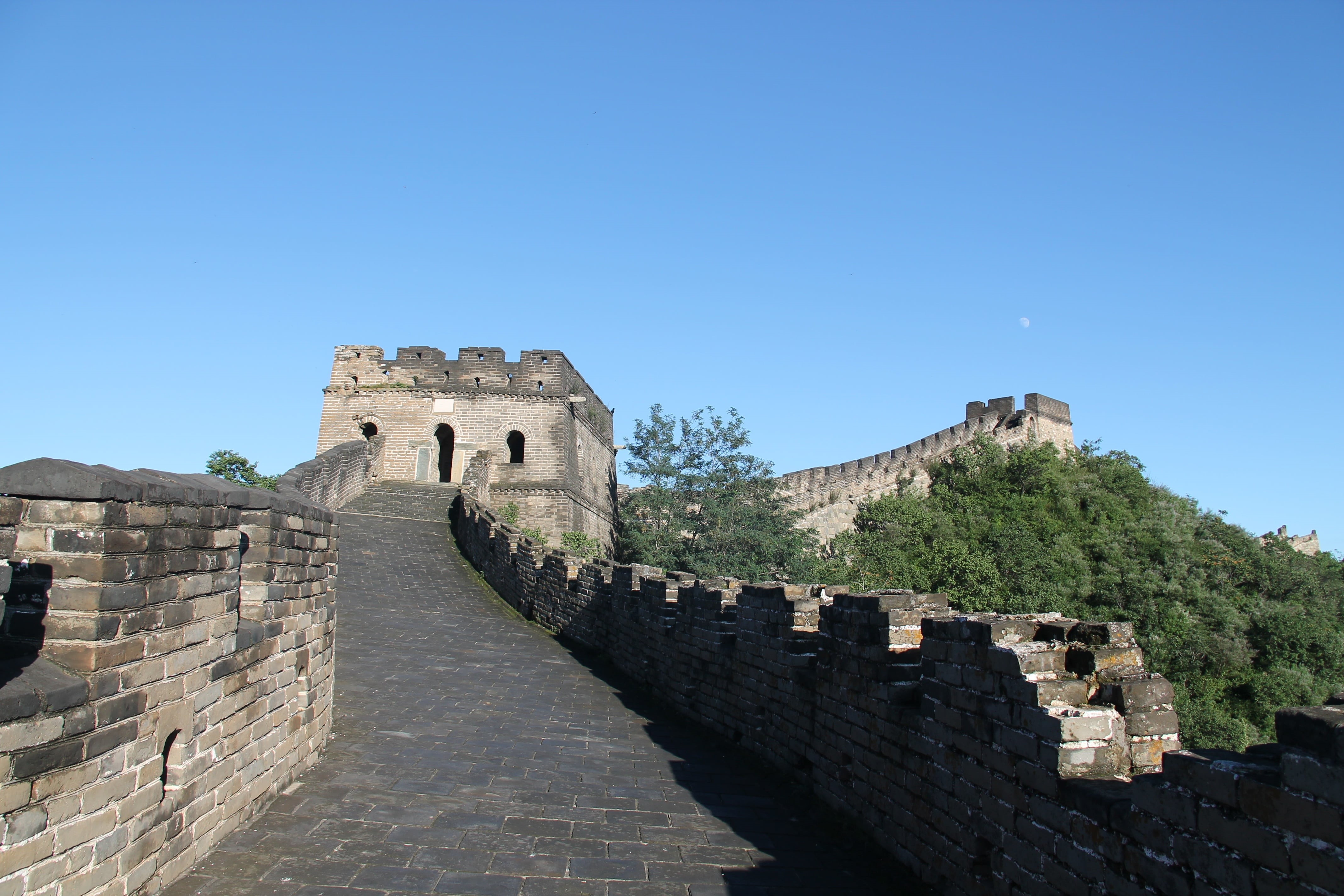 easy outdoor net, blue sky and white clouds, 4K, history, wall, castle, blue, the great wall, if you are the one, jinshangling, fortified wall, clear sky, HD Wallpaper