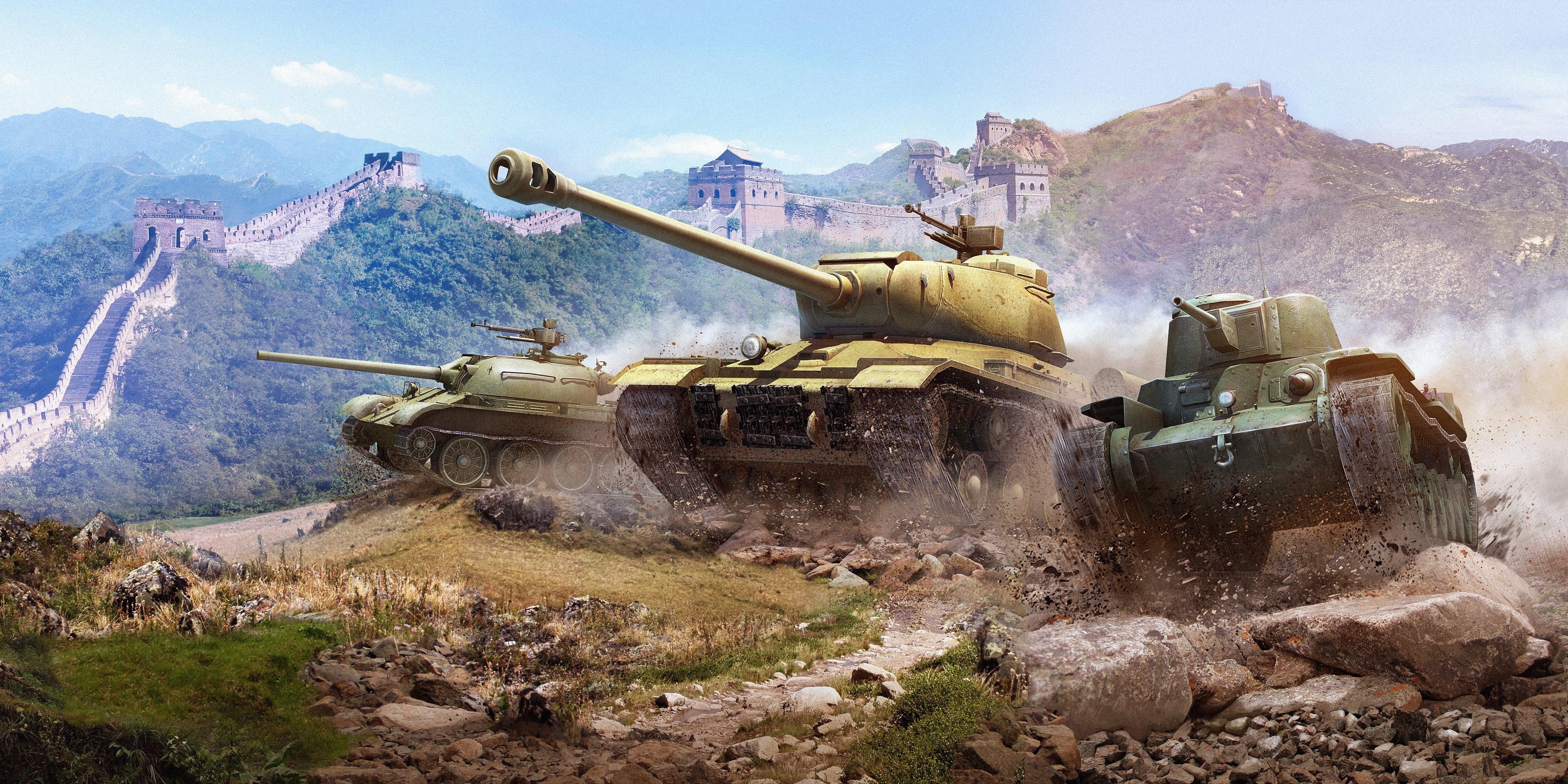 world, great, 4K, china, army, games, chinese, the great wall of china, tanks from games, wall, tanks, world of tanks, HD Wallpaper