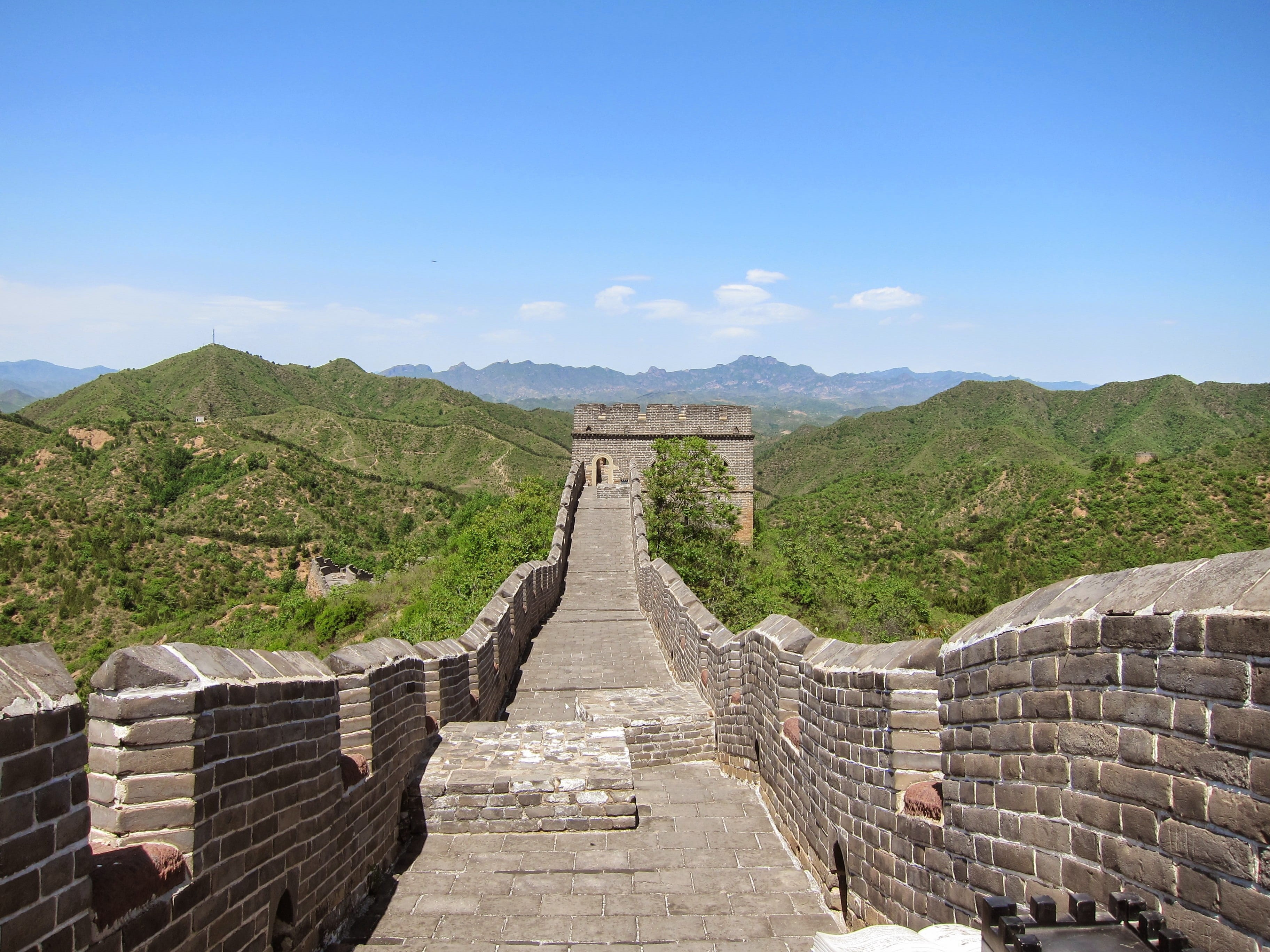 ancient Civilization, stone Material, surrounding Wall, travel Destinations, steps, 2K, wall - Building Feature, Great Wall, jinshangling, nature, old ruin, HD Wallpaper