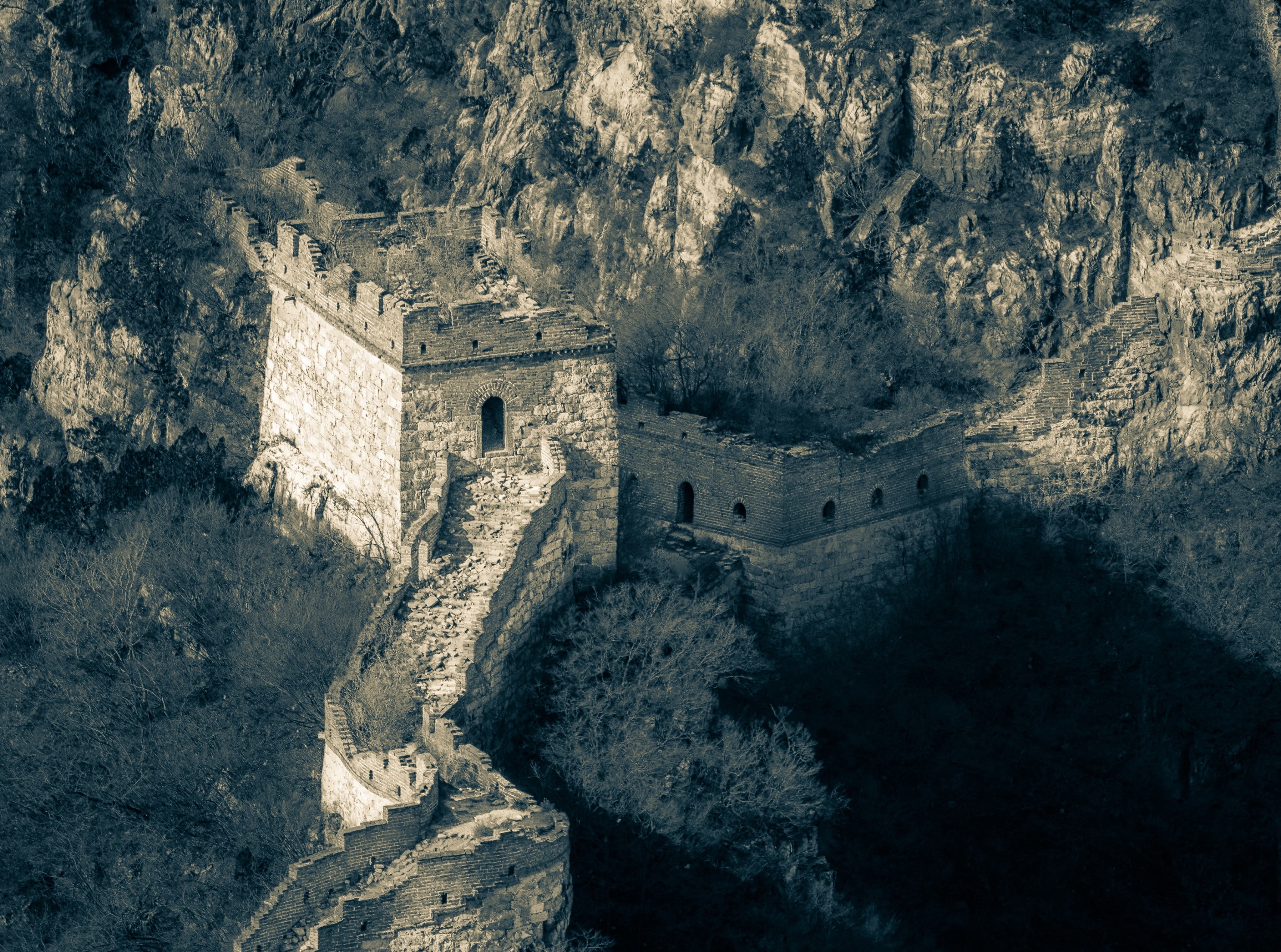 architecture, old ruin, greatwallnov2013, great, high angle view, staircase, history, wall, travel destinations, the past, no people, ruined, travel, old, HD Wallpaper