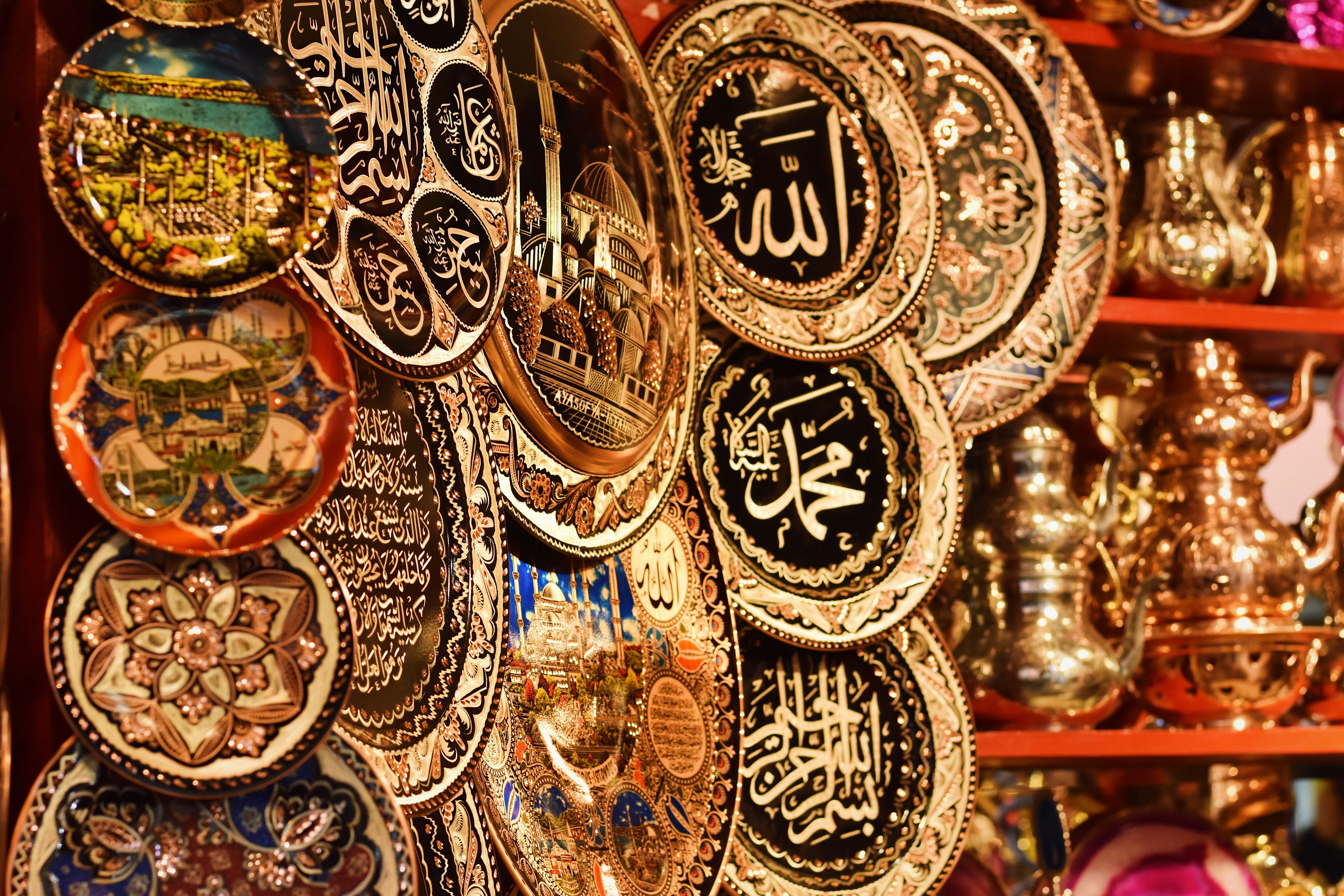 decorative, bronze, for sale, building, focus on foreground, 5K, market, mosque, money, istanbul, craft, lamp, large group of objects, clock tower, retail, HD Wallpaper
