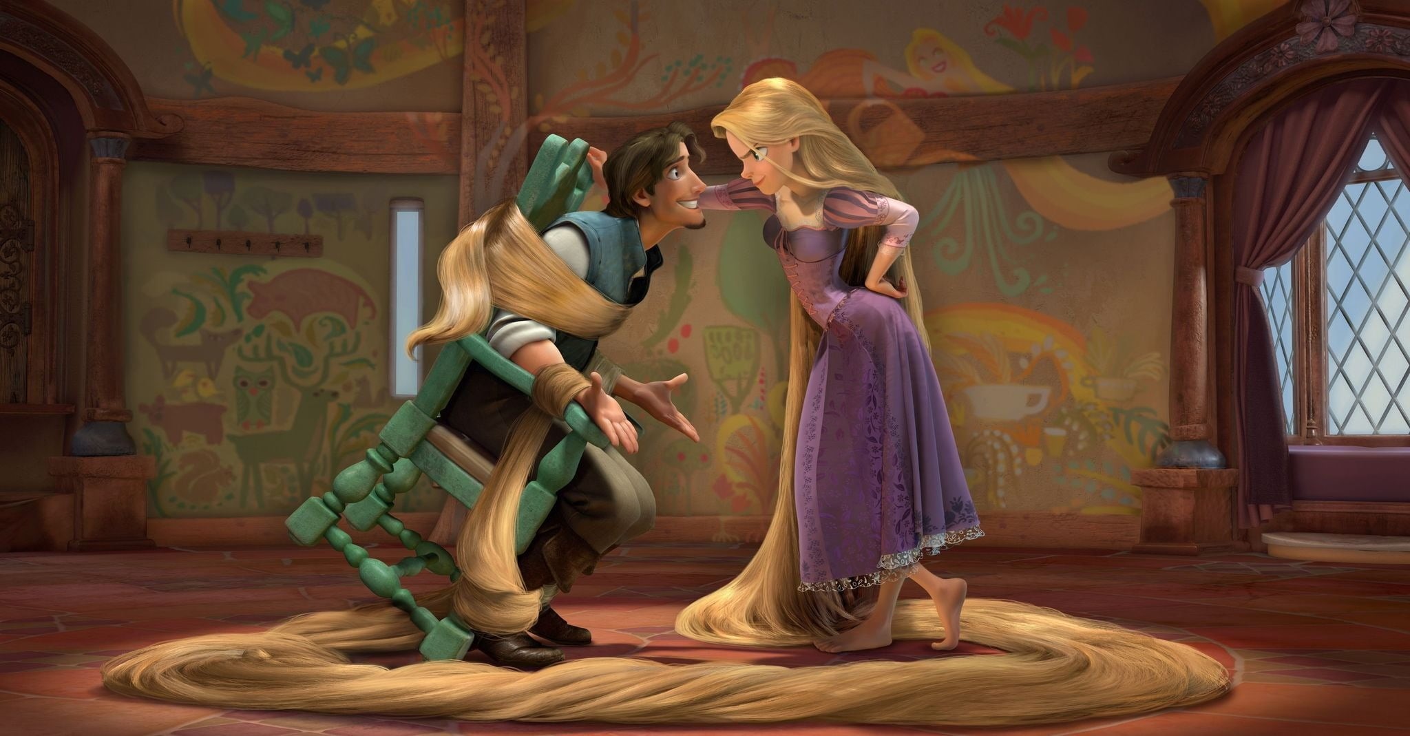indoors, young women, Complicated story, two people, fitzgerald, women, 1080P, hairstyle, females, asia, Tangled, Rapunzel, real people, buddhism, full length, HD Wallpaper
