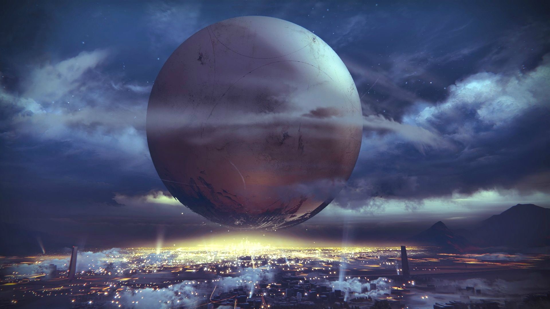 photo, hd, traveler, the, night, video games, 1080P, moon, destiny, HD Wallpaper