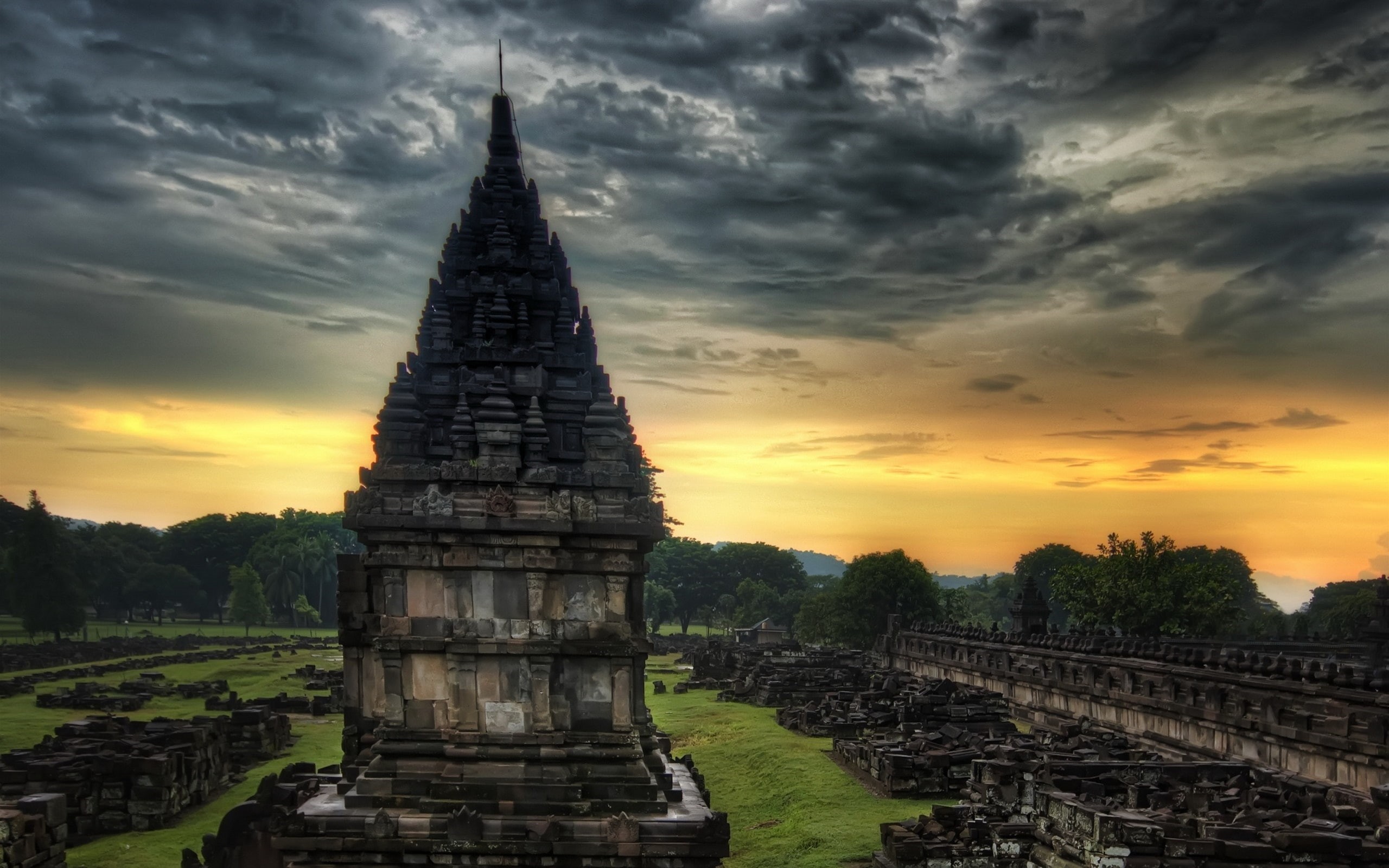 2K, Dusk, Stones, Travel, Temple, India, HD Wallpaper
