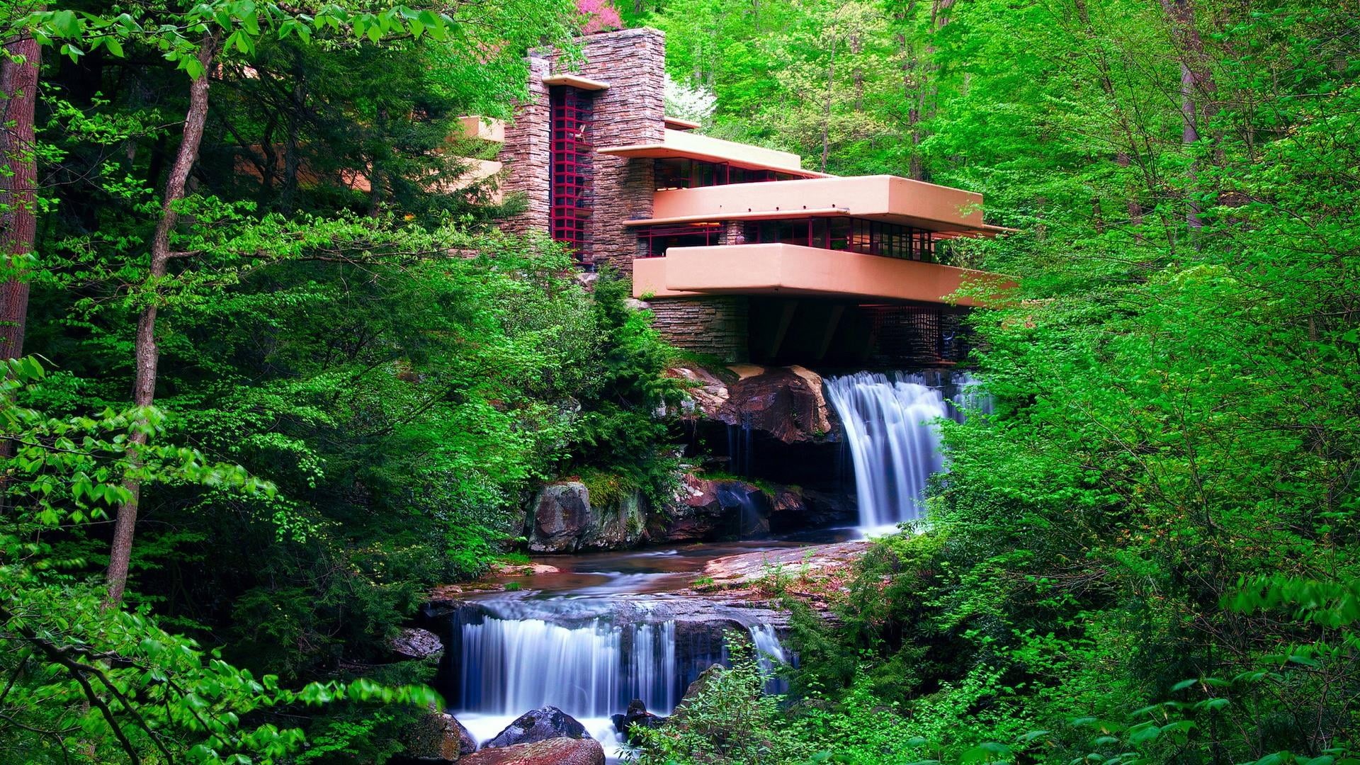 pennsylvania, built structure, architecture, beauty in nature, motion, nature reserve, blurred motion, watercourse, long exposure, day, house, tree, flowing, HD Wallpaper