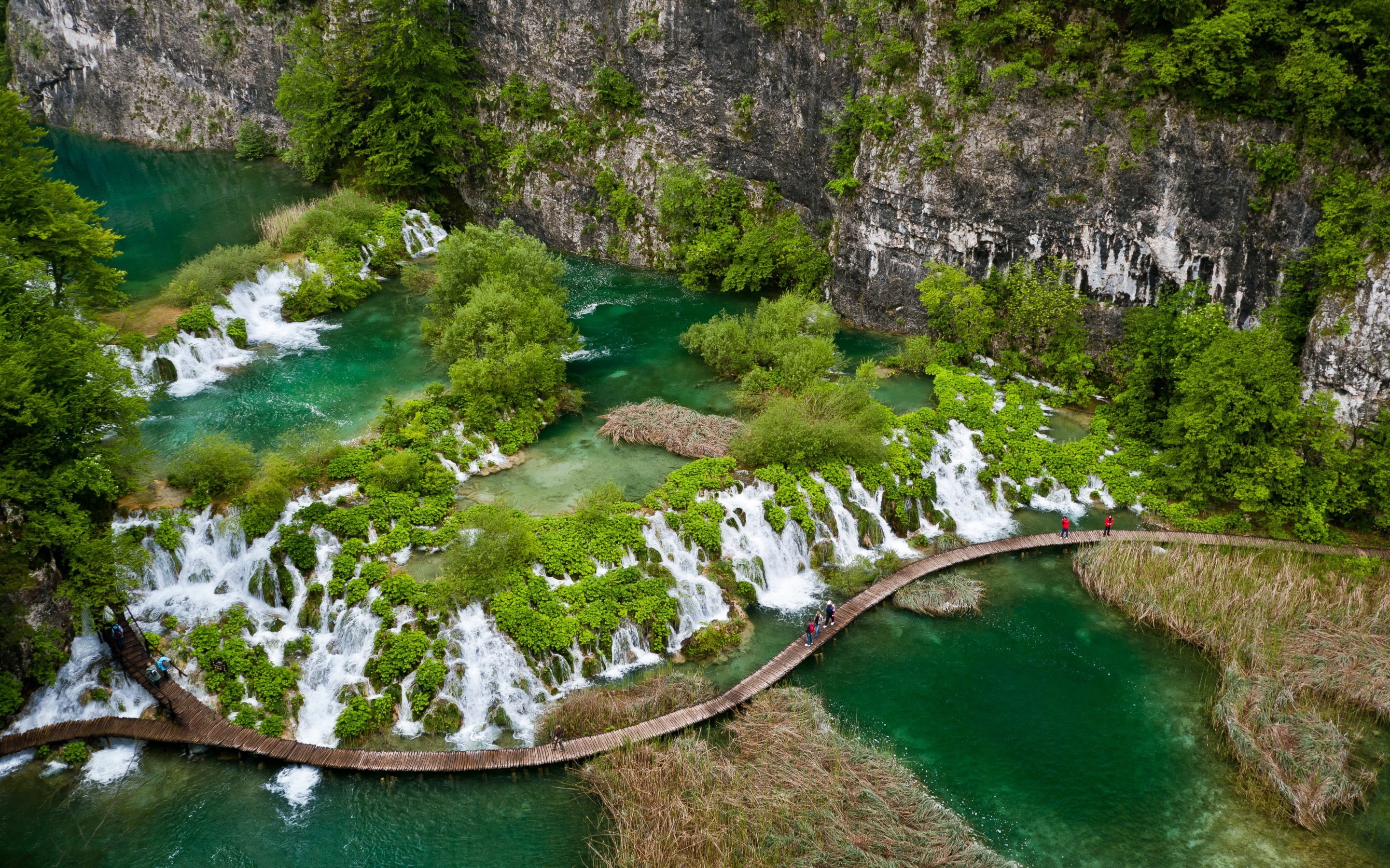 Plitvice Lakes, body, 2K, national, green, near, green paradise, Croatia, Natur, Landschaft, plitvice, waterfall, Lake, National Park Plitvice, vegetation, HD Wallpaper