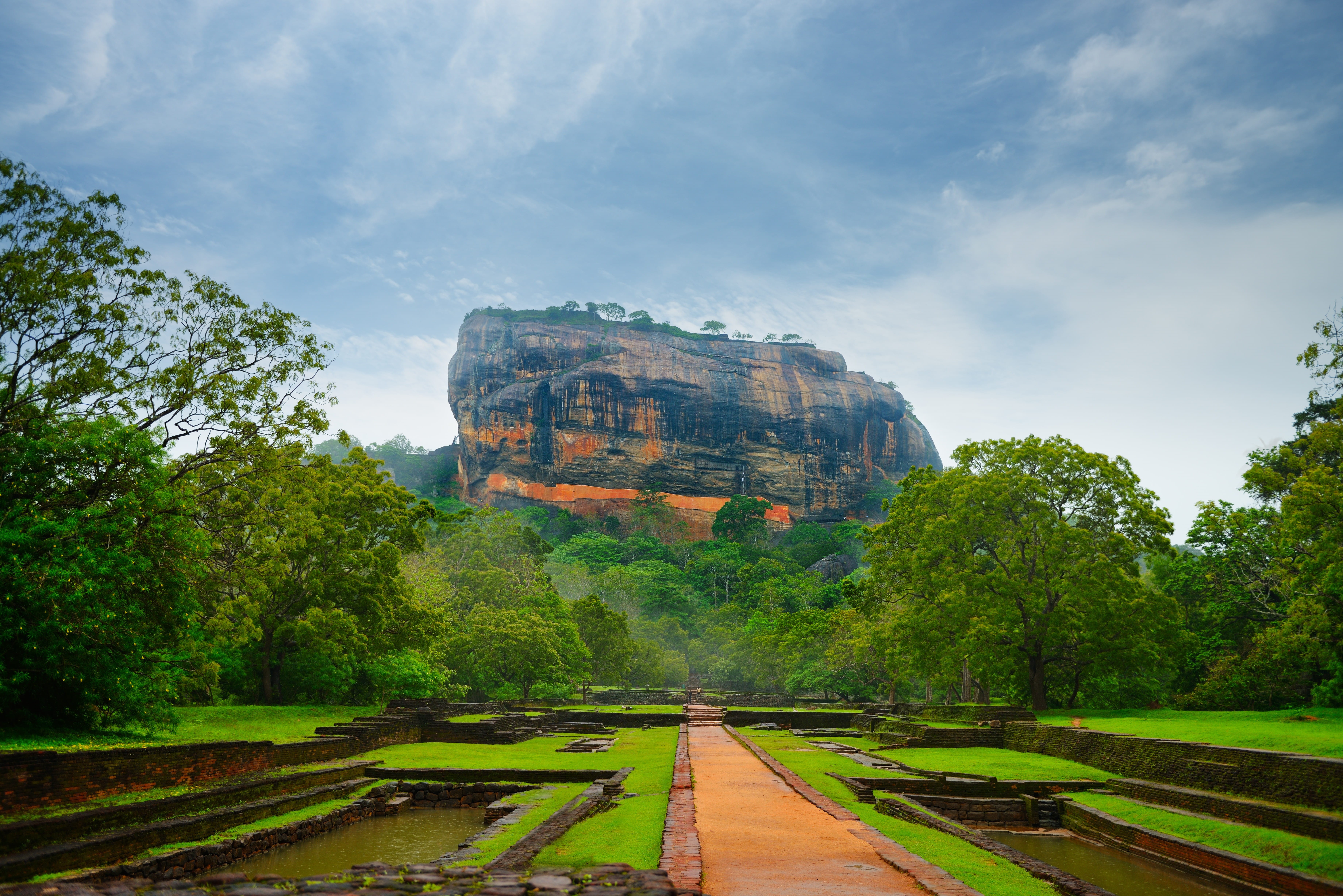 architecture, cloud - sky, tree, day, beauty, 5K, sri lanka, ancient civilization, growth, tranquility, water, plant, sky, travel, traditional, culture, HD Wallpaper