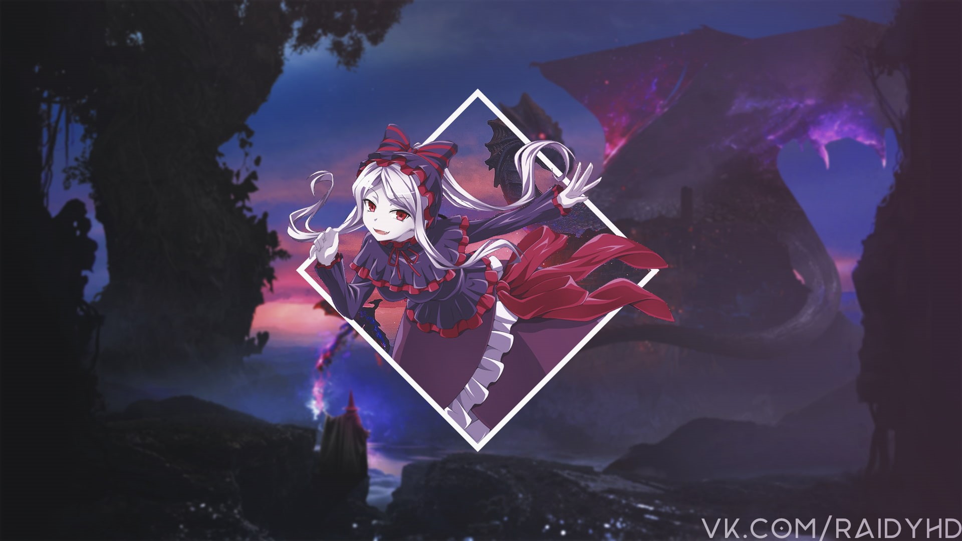 nautical vessel, night, full length, real people, mountain, anime, cloud - sky, adventure, picture-in-picture, Overlord (anime), anime girls, costume, outdoors, HD Wallpaper