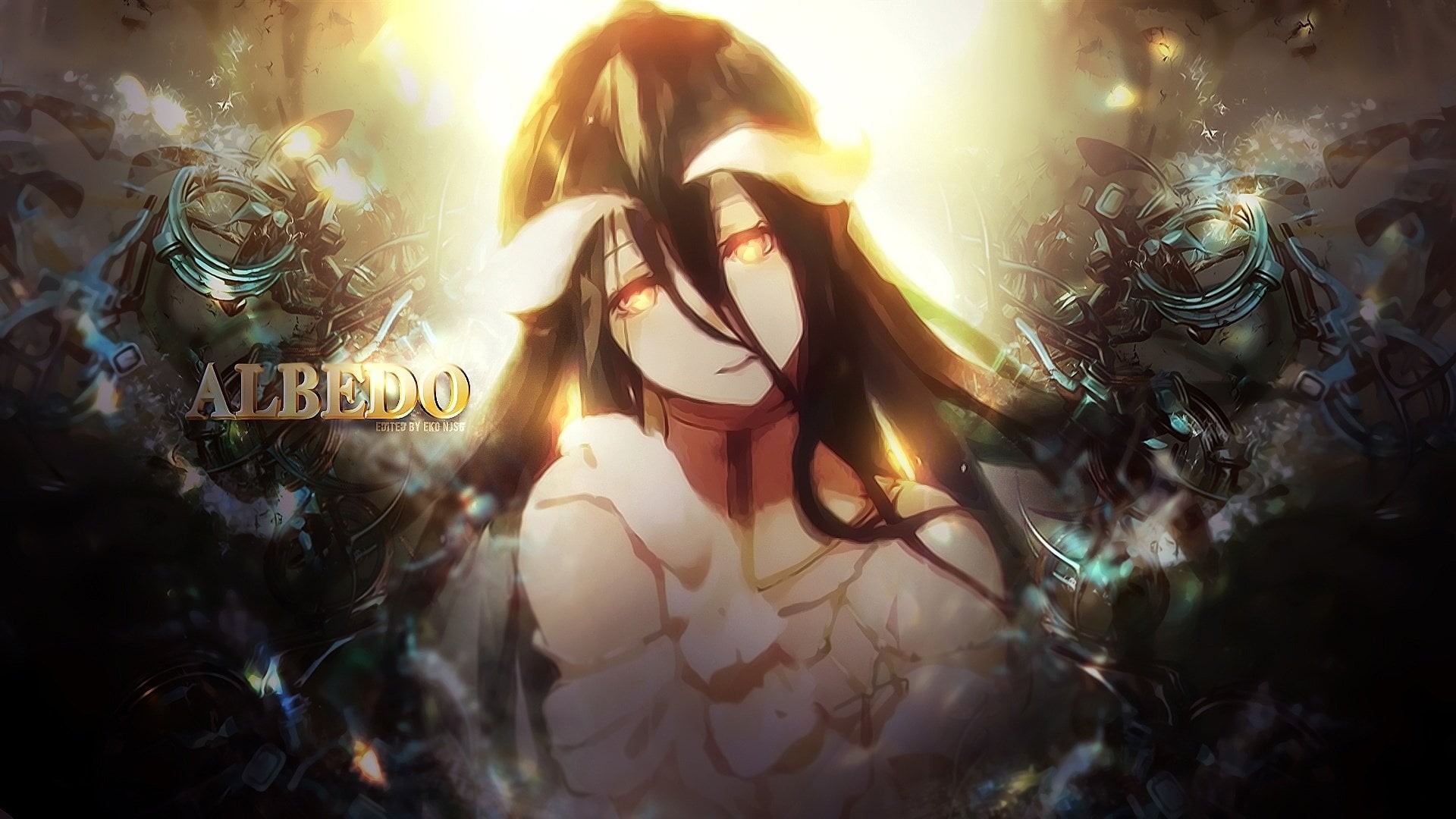 women, hairstyle, 1080P, leisure activity, indoors, front view, Overlord (Anime), digital composite, nature, lifestyles, Albedo (Overlord), adult, communication, HD Wallpaper