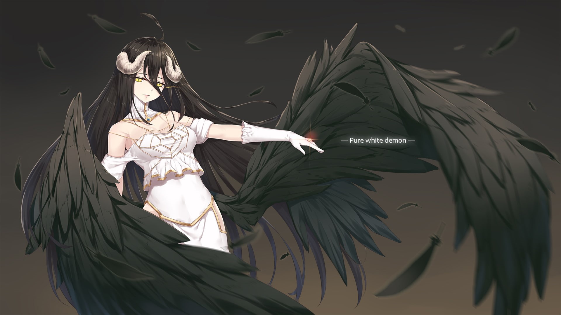 Albedo (OverLord), anime girls, Overlord (anime), 1080P, wings, HD Wallpaper