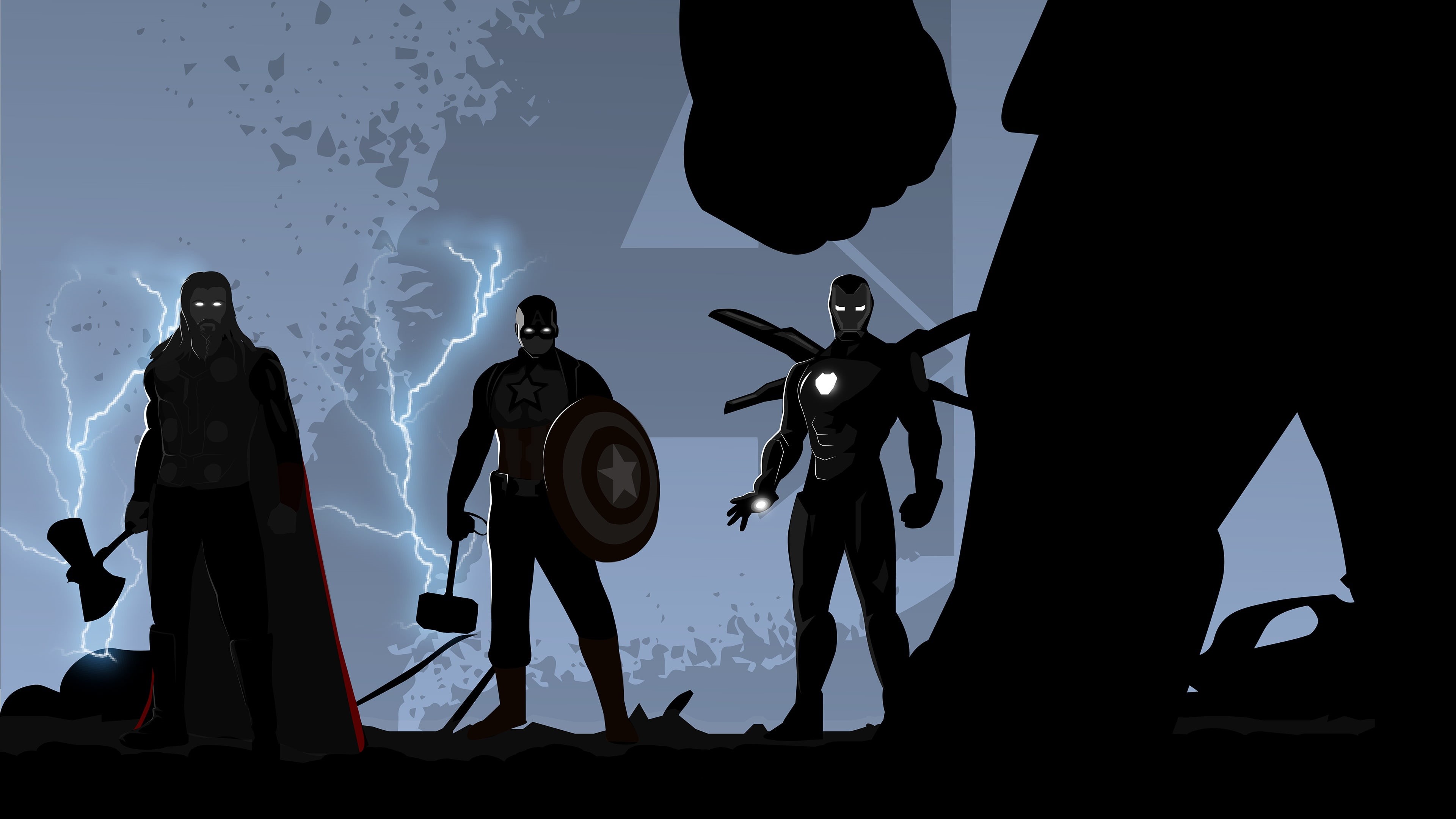 Avengers: Endgame, Iron Man, Captain America, Thanos, 4K, Trinity, Avengers, Thor, HD Wallpaper