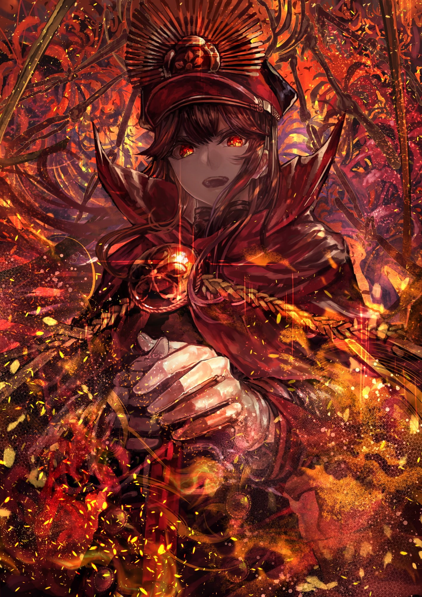 Fate/Grand Order, 1080P, signo aaa, Oda Nobunaga (Fate/Grand Order), red eyes, Phone HD Wallpaper