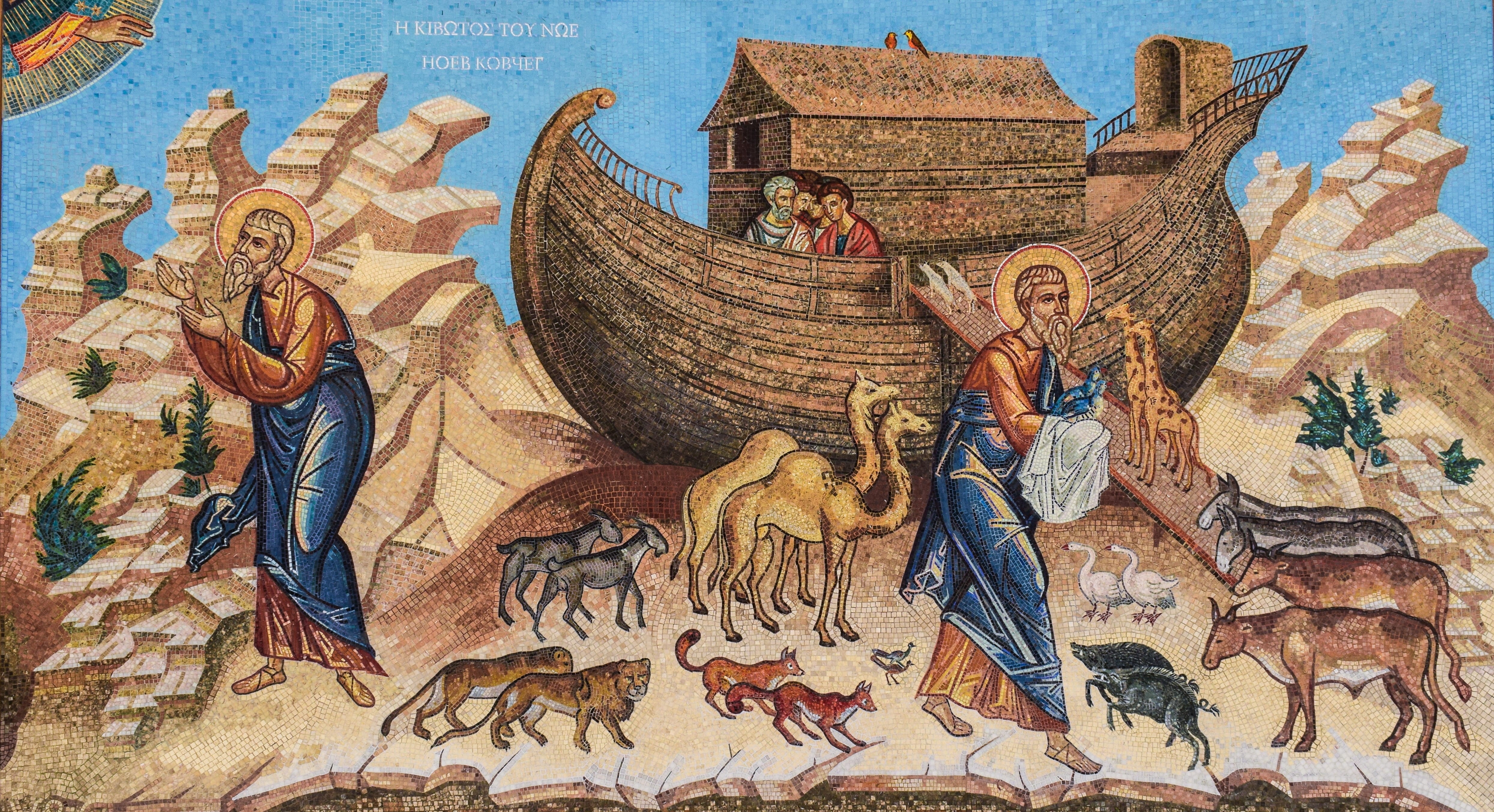 episkopeio, day, noah, indoors, travel destinations, art and craft, mammal, brown, christianity, russian church, human representation, no people, tamassos bishop, HD Wallpaper