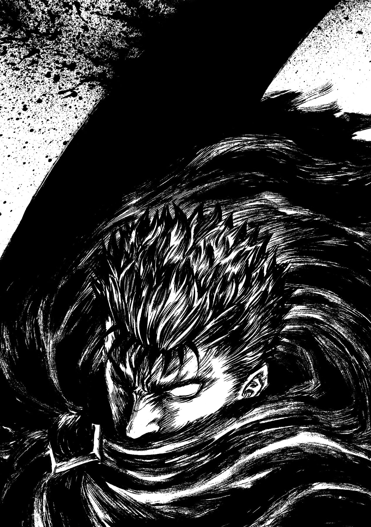 anime boys, Kentaro Miura, anime, animal, rock, nature, beauty in nature, close-up, artwork, day, high angle view, pattern, Berserk, backgrounds, black color, Phone HD Wallpaper