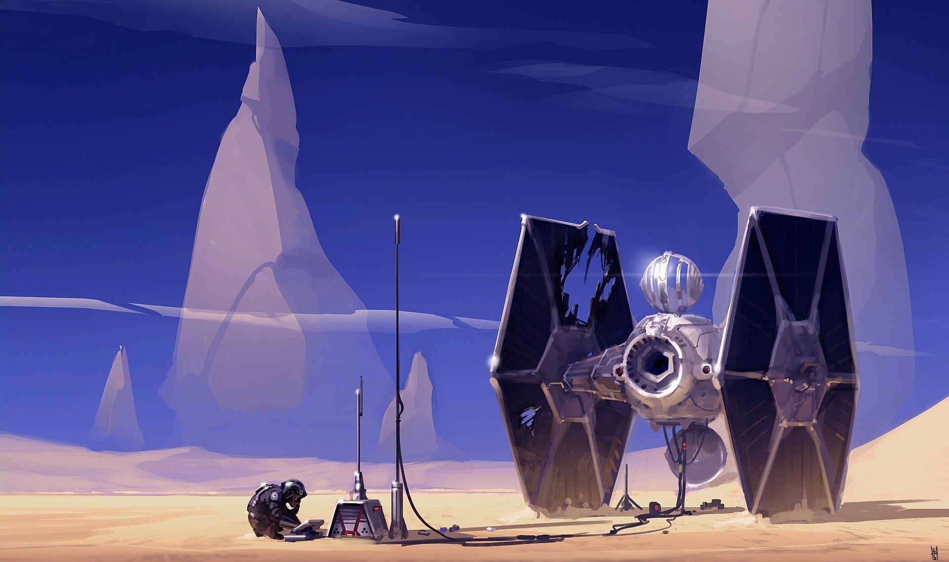 sculpture, sky, transportation, anthropomorphic, environment, digital composite, ship, technology, illuminated, mode of transportation, architecture, Star Wars, HD Wallpaper