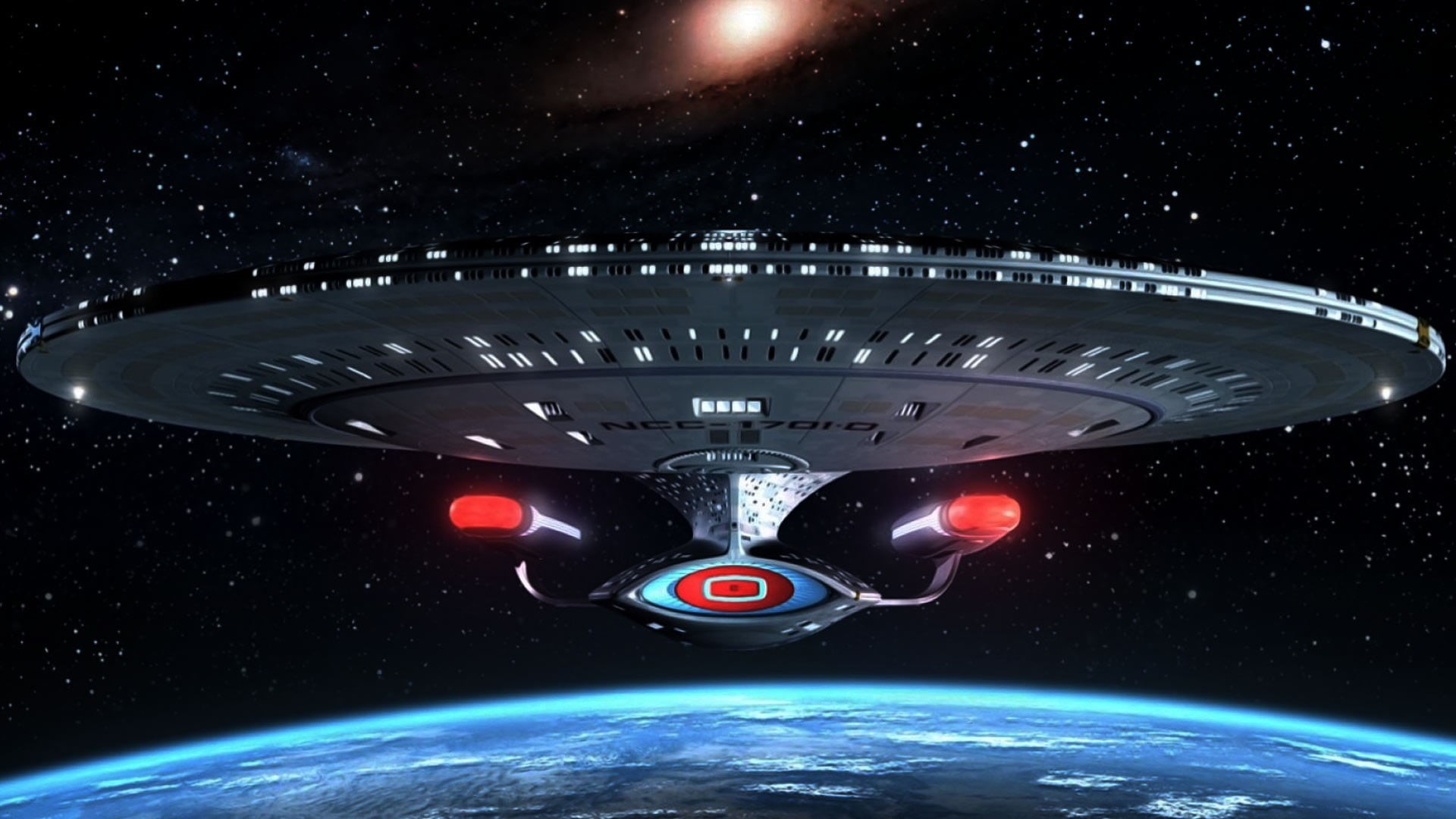 Star Trek, star - space, illustration, planet - space, exploration, space exploration, night, air vehicle, flying, technology, 1080P, space, NCC-1701 Enterprise D, HD Wallpaper