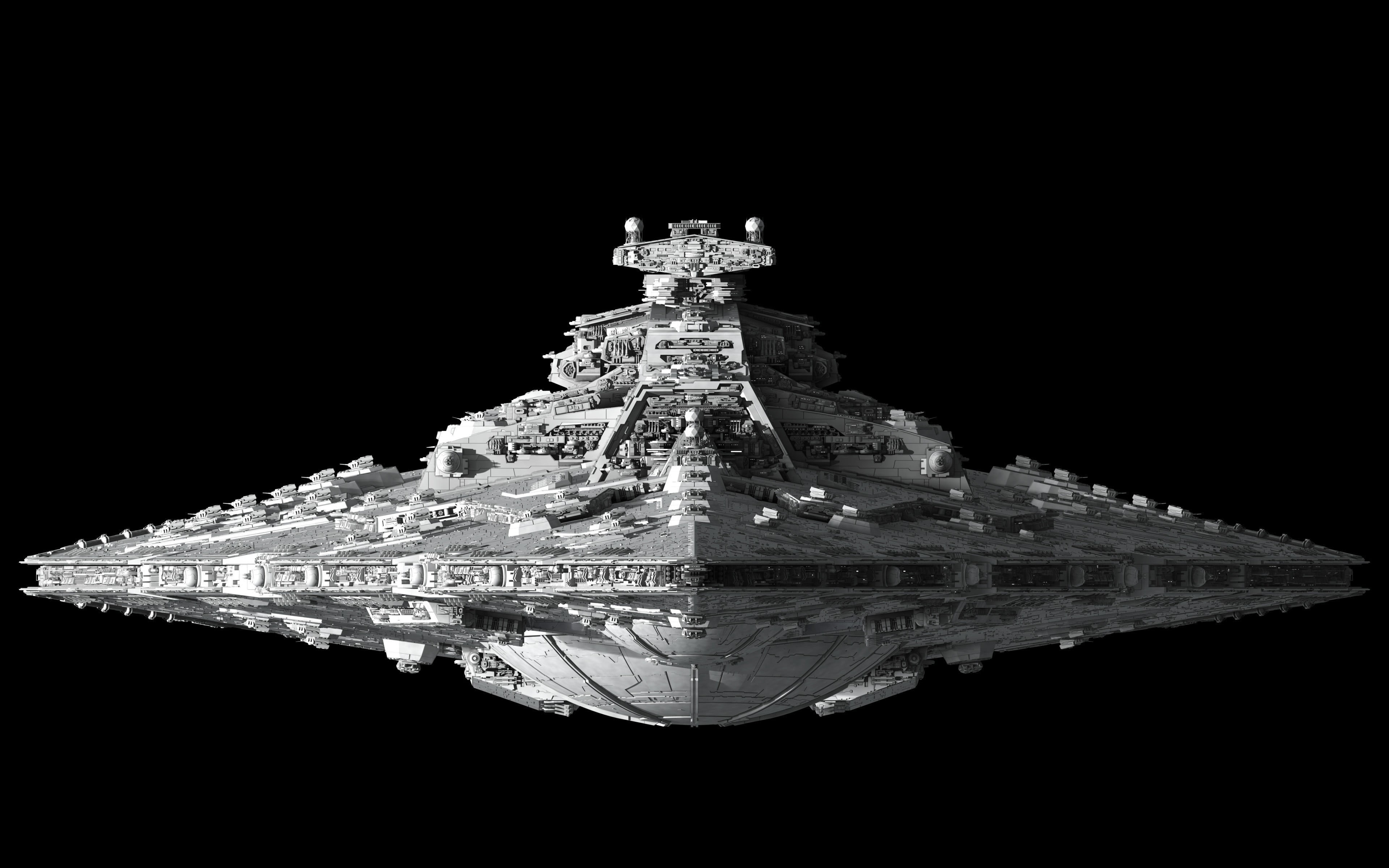 Star Destroyer, black Color, isolated, monochrome, aircraft, copy space, architecture, built structure, Star Wars, 4K, space Travel Vehicle, nautical Vessel, HD Wallpaper