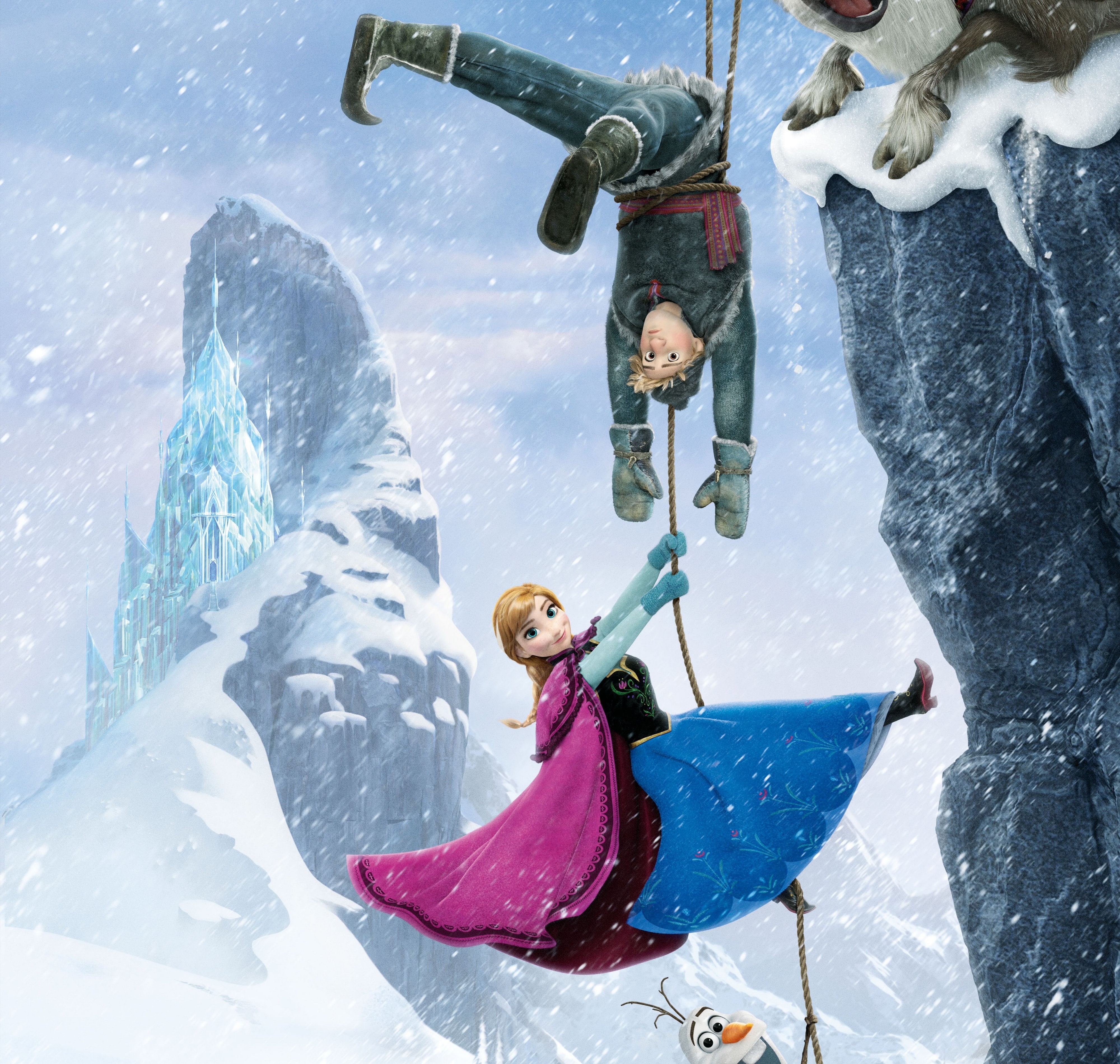 Walt Disney, joy, recreational Pursuit, playful, white, action, Arundel, warm clothing, emotion, positive emotion, digital, family, snowflakes, vacations, HD Wallpaper