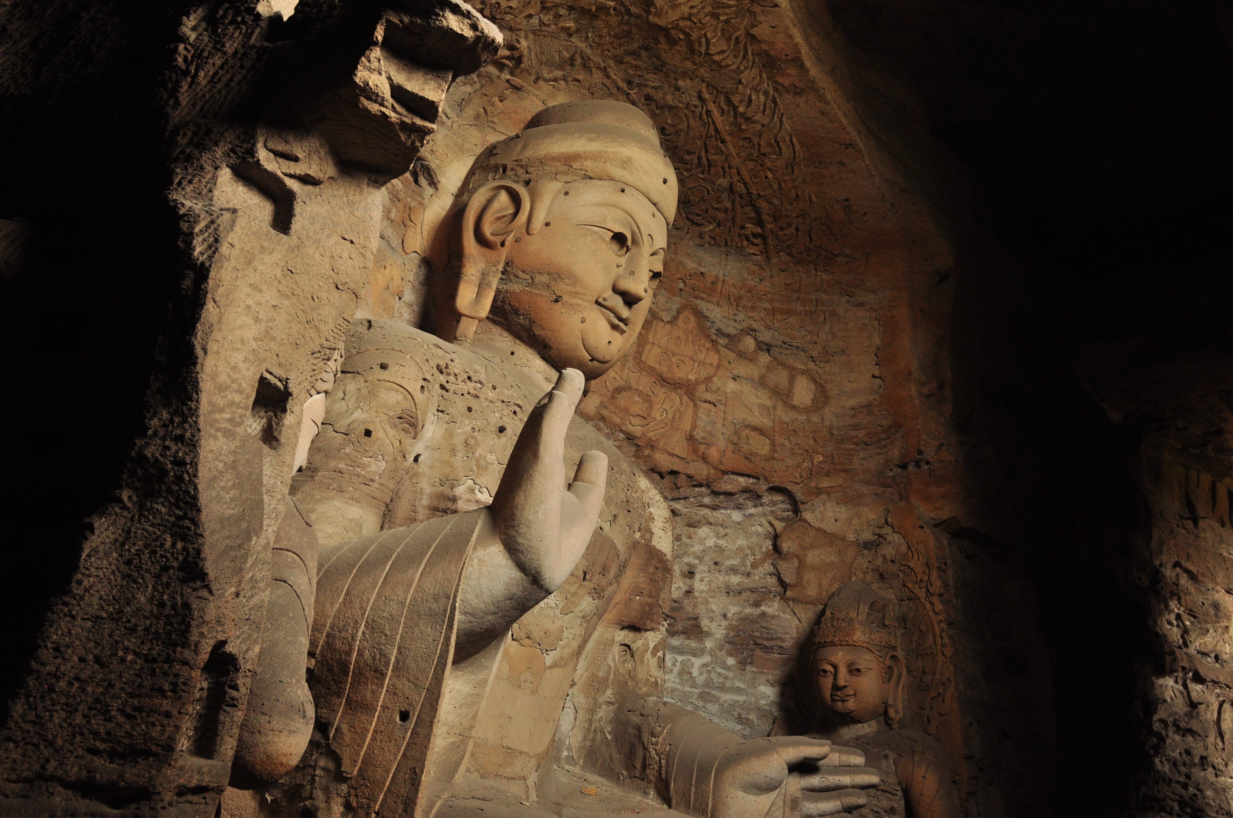 famous Place, gautama, asia, idol, statue, temple - Building, built structure, religion, architecture, the past, cave, ancient, belief, buddha, no people, HD Wallpaper