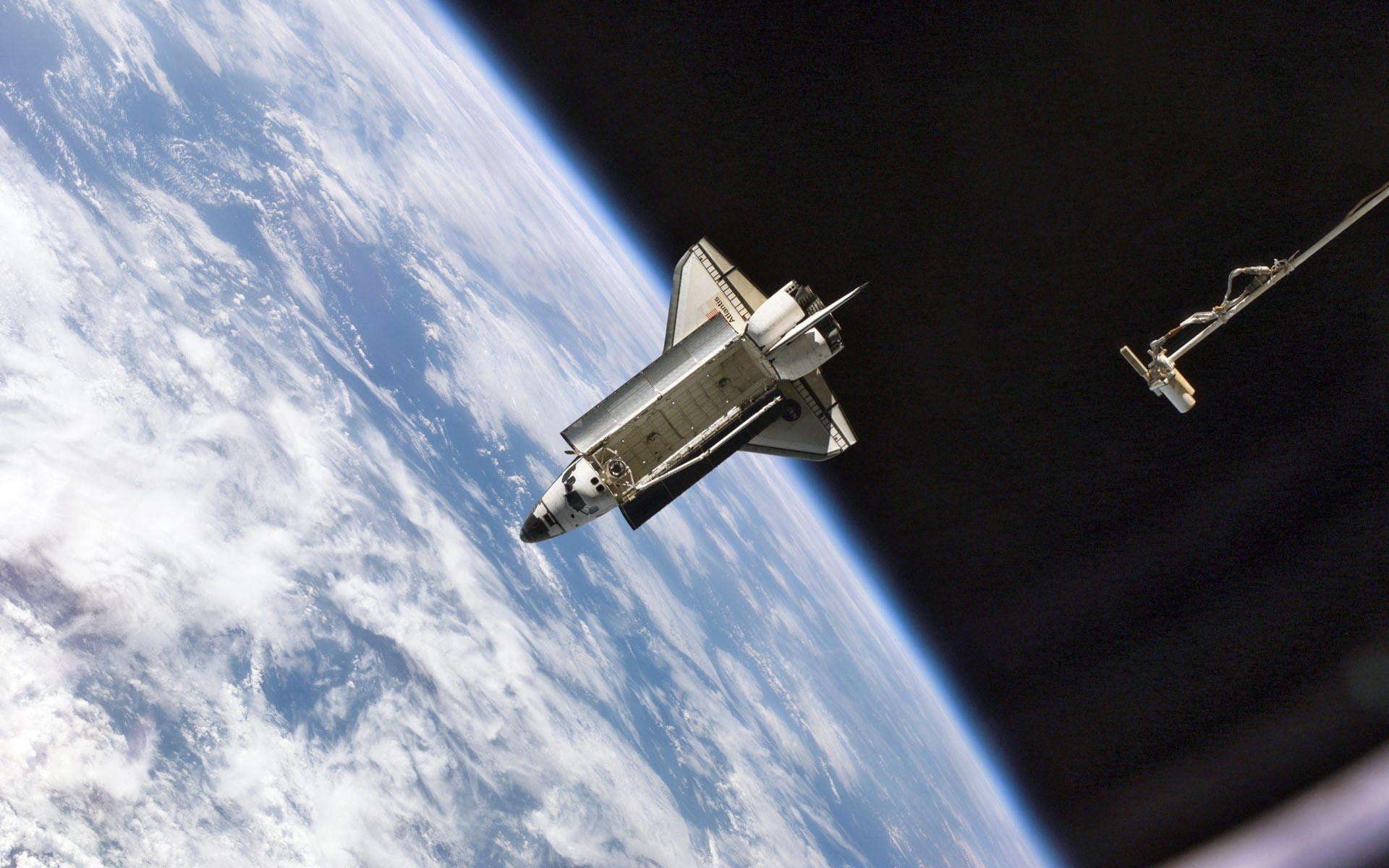 space travel vehicle, low angle view, air vehicle, mid-air, no people, transportation, nature, global communications, astronomy, space exploration, technology, HD Wallpaper