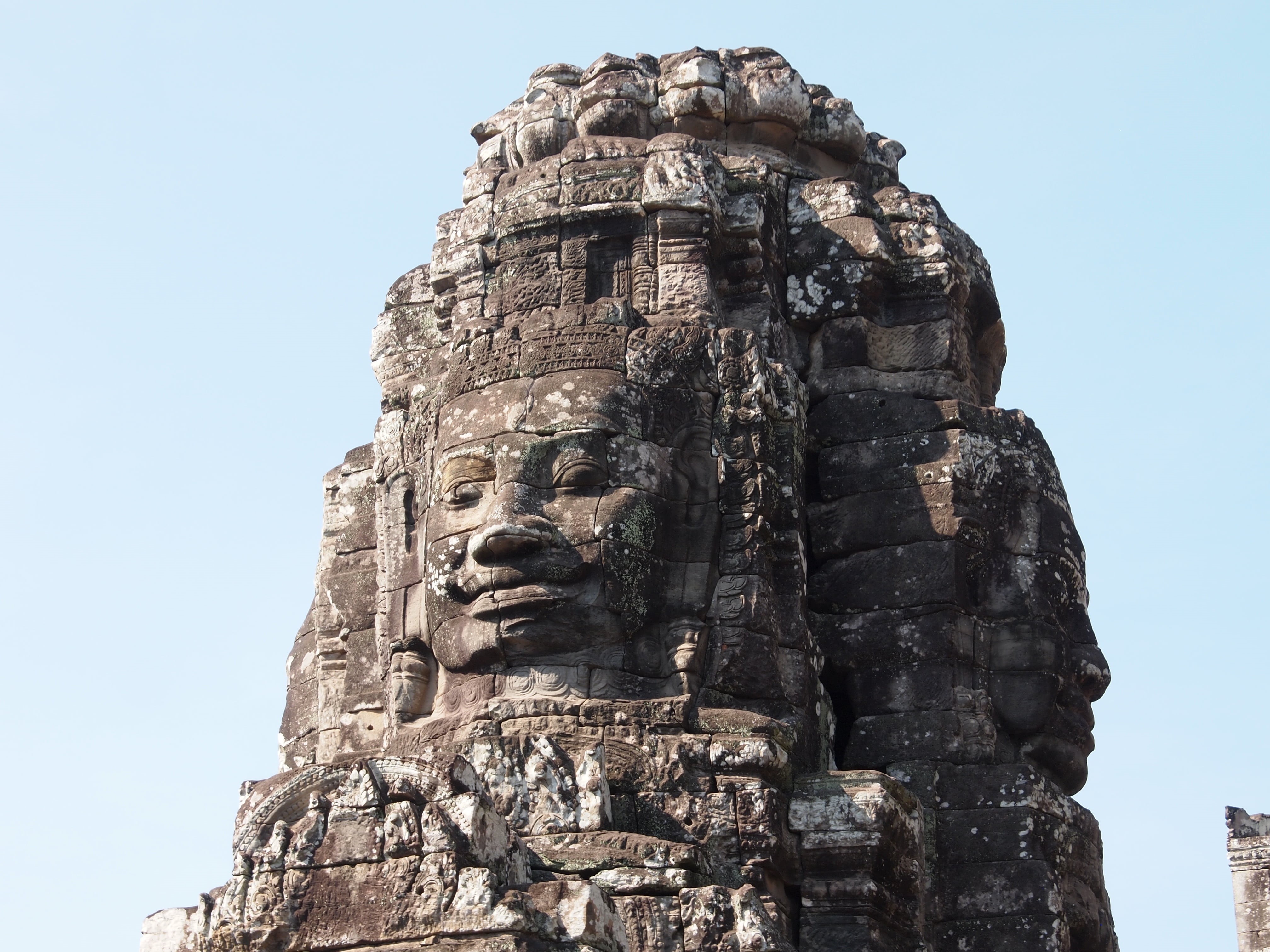 buddha, famous Place, archaeology, ancient, human representation, clear sky, cambodia, sky, ancient civilization, angkor wat, angkor thom, old Ruin, architecture, HD Wallpaper