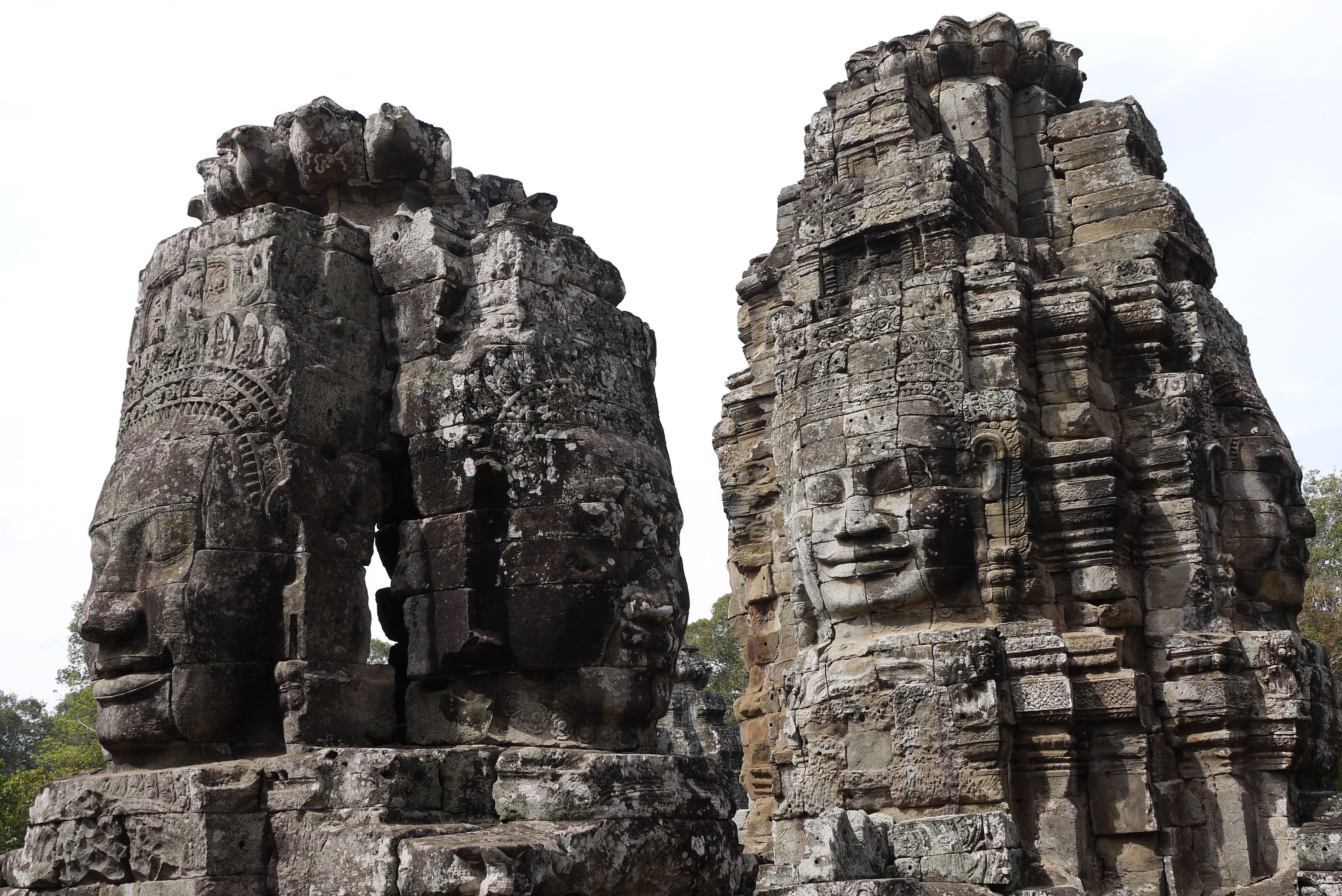 Cambodia, khmer, photo, outdoors, 4K, the past, ancient Civilization, belief, male likeness, art and craft, marcel Siem, buddhism, ruins, low angle view, HD Wallpaper