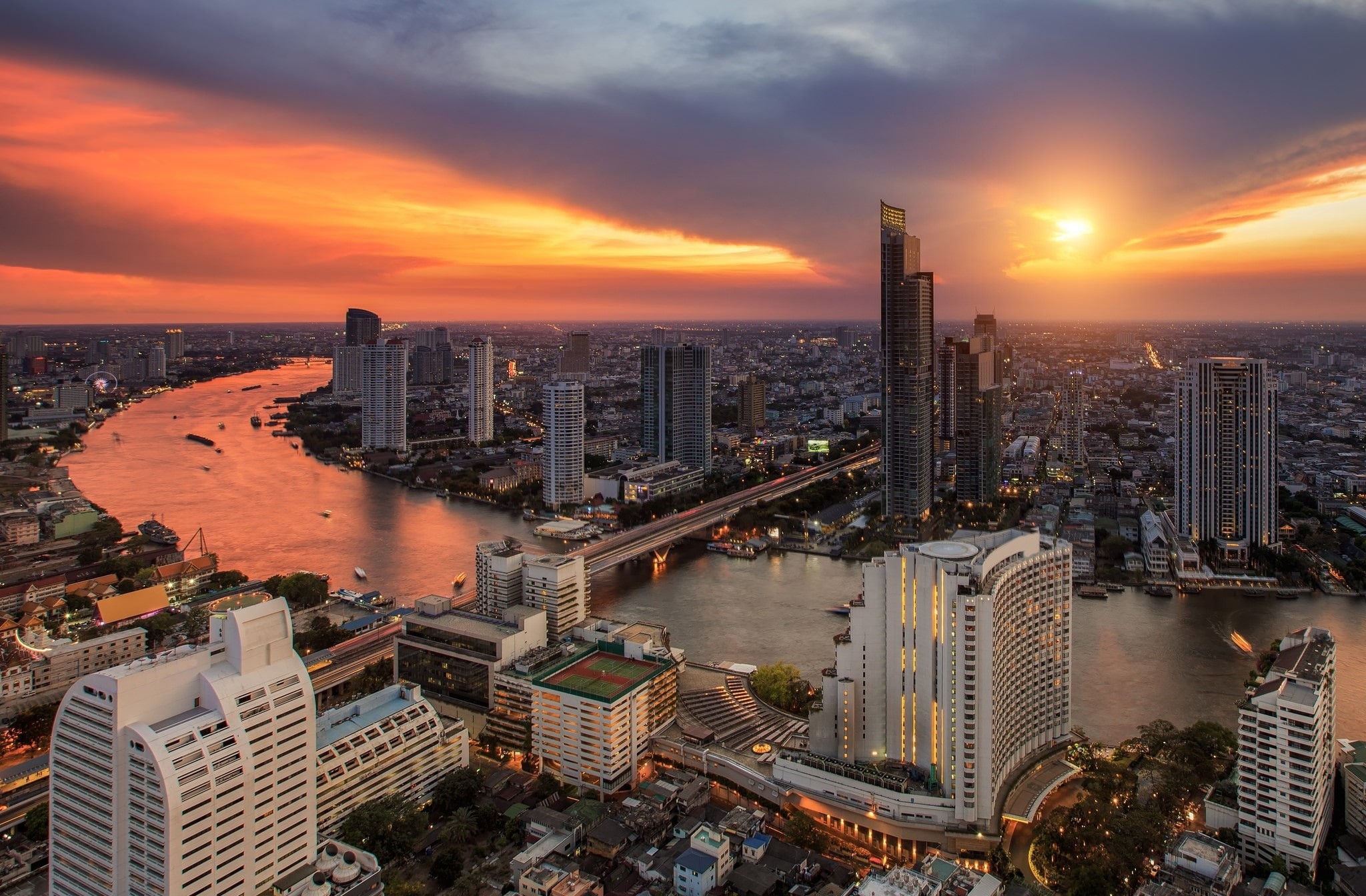 1080P, panorama, the city, landscape, Bangkok, Thailand, HD Wallpaper