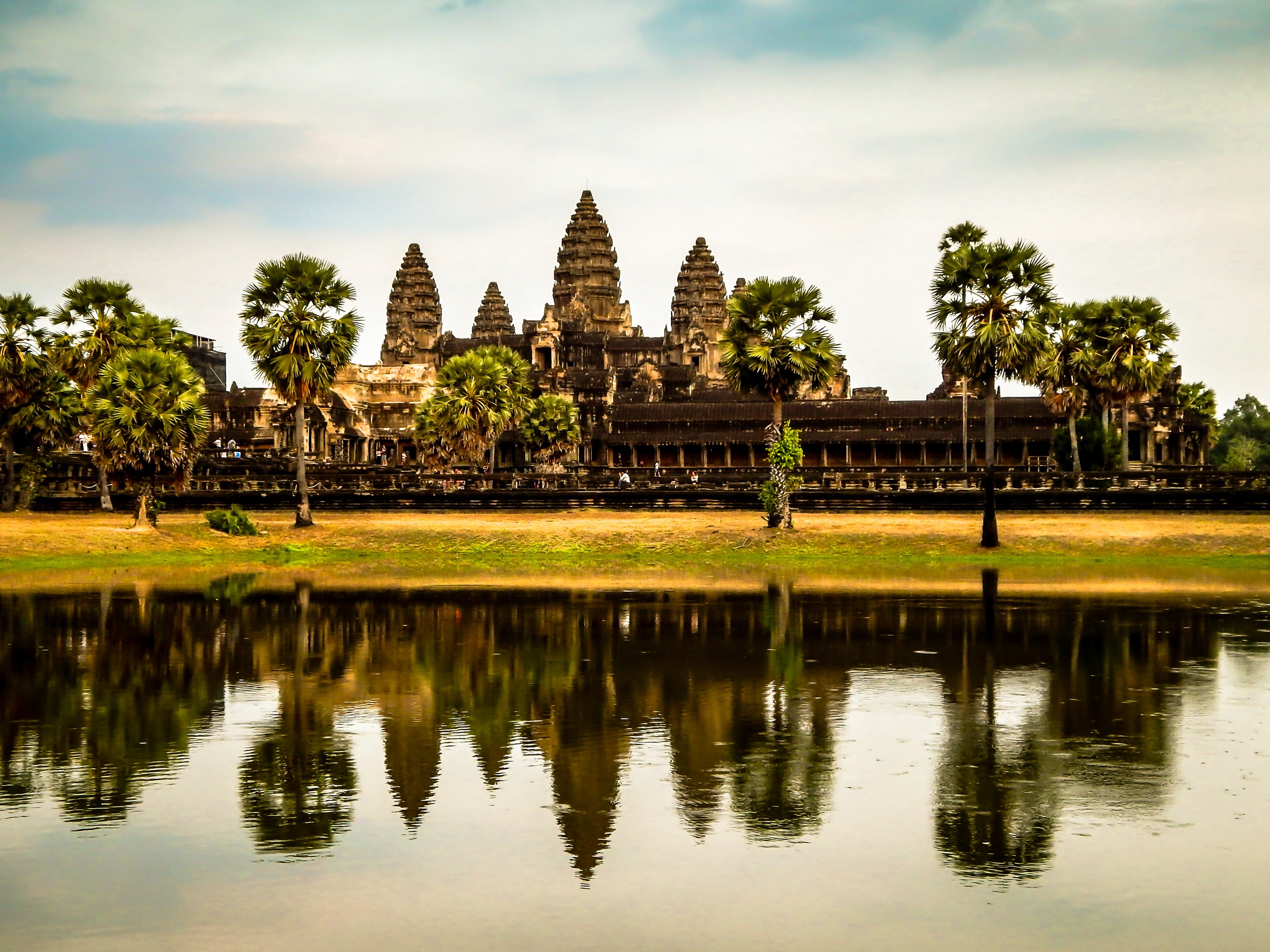 architecture, heritage, ancient, famous, history, place of worship, belief, travel, lake, ancient civilization, plant, outdoors, sky, building exterior, HD Wallpaper