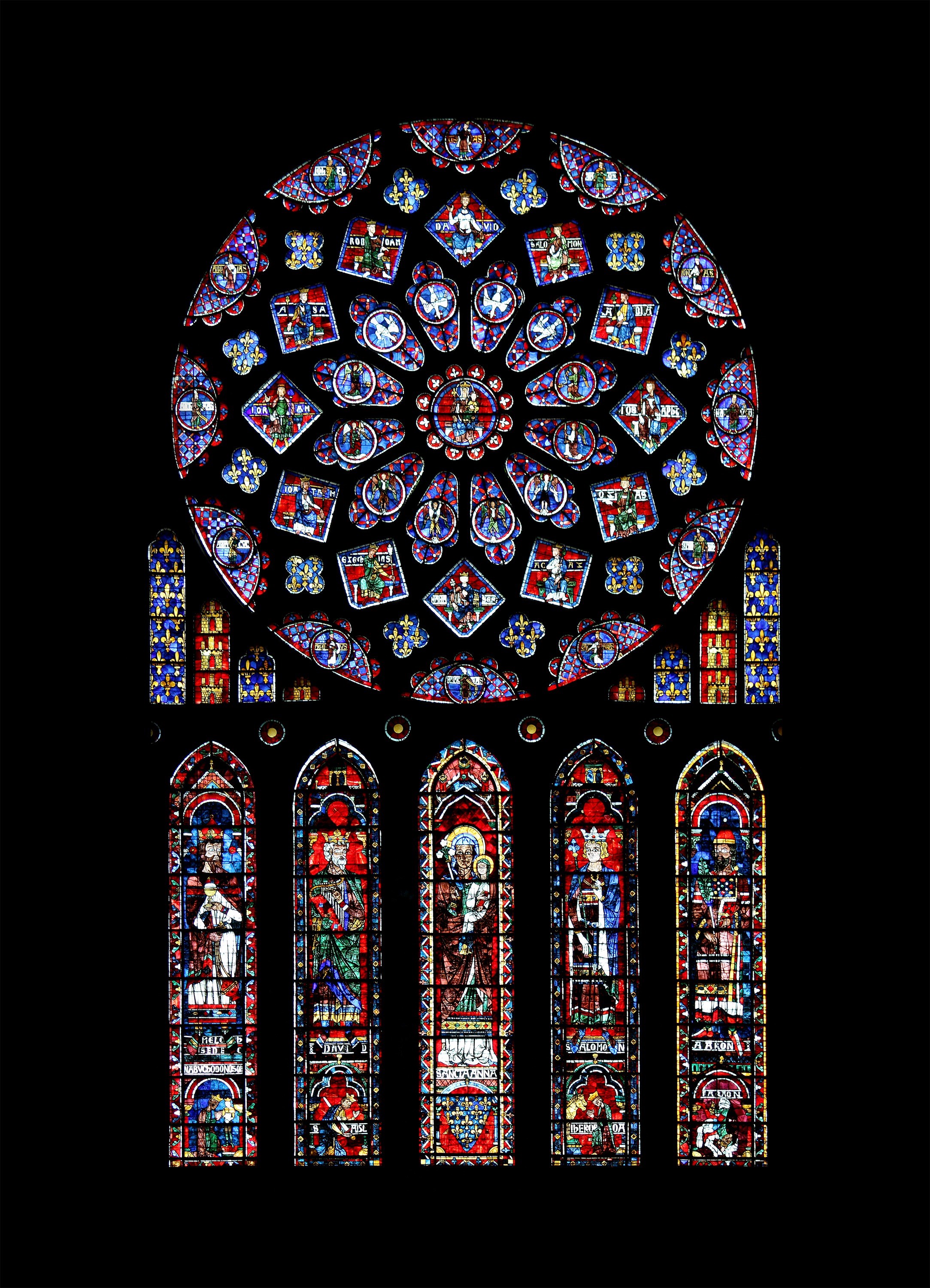 frame, pattern, art and craft, notre dame, stained Glass, 2K, chartres, indoors, creativity, lancet window, belief, paris, ceiling, window, cathedral, Phone HD Wallpaper