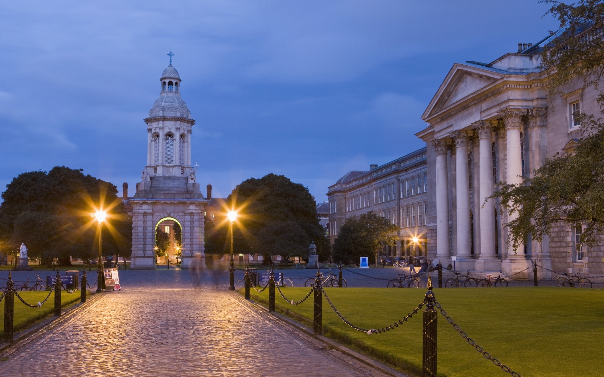 trinity, 1080P, early, college, travel and world, ireland, dublin, evening, HD Wallpaper