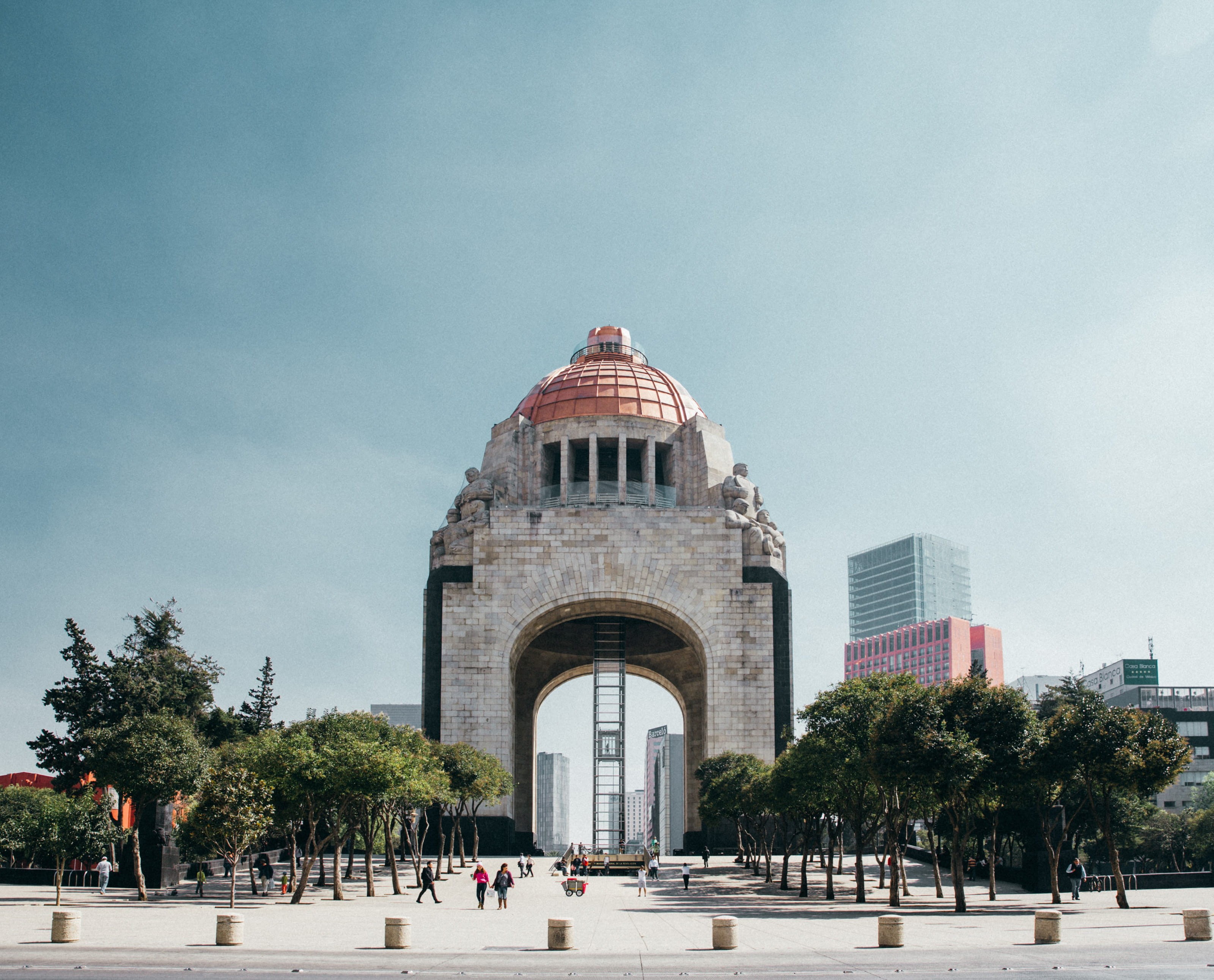group of people, cultural, revolucion, sky, mexico city, arch, built structure, latin, monument, symbol, memorial, nature, day, plant, historical, government, HD Wallpaper