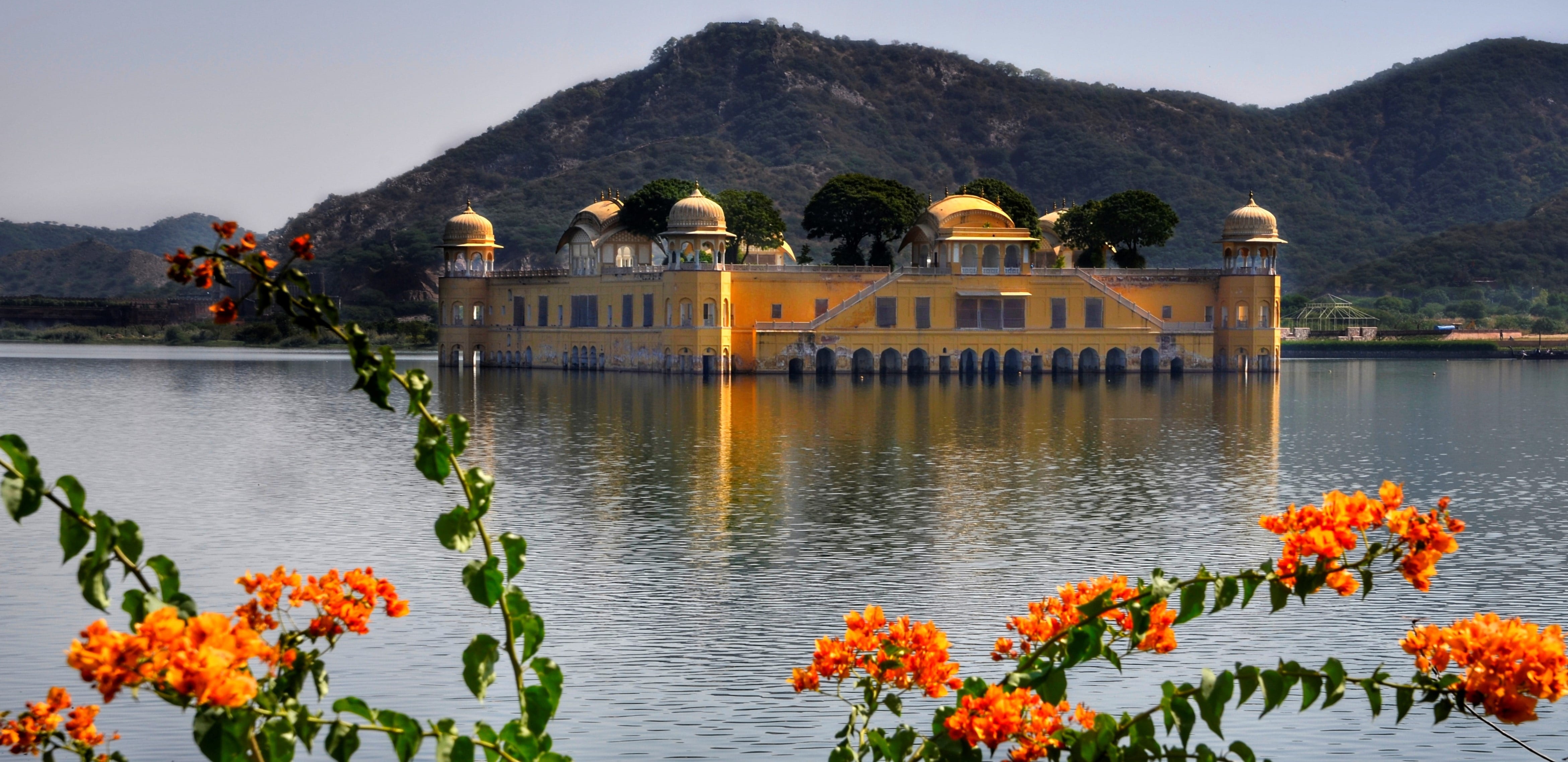 mountains, panorama, landmark, india, beauty in nature, travel destinations, building, scenic, flowering plant, built structure, building exterior, plant, HD Wallpaper