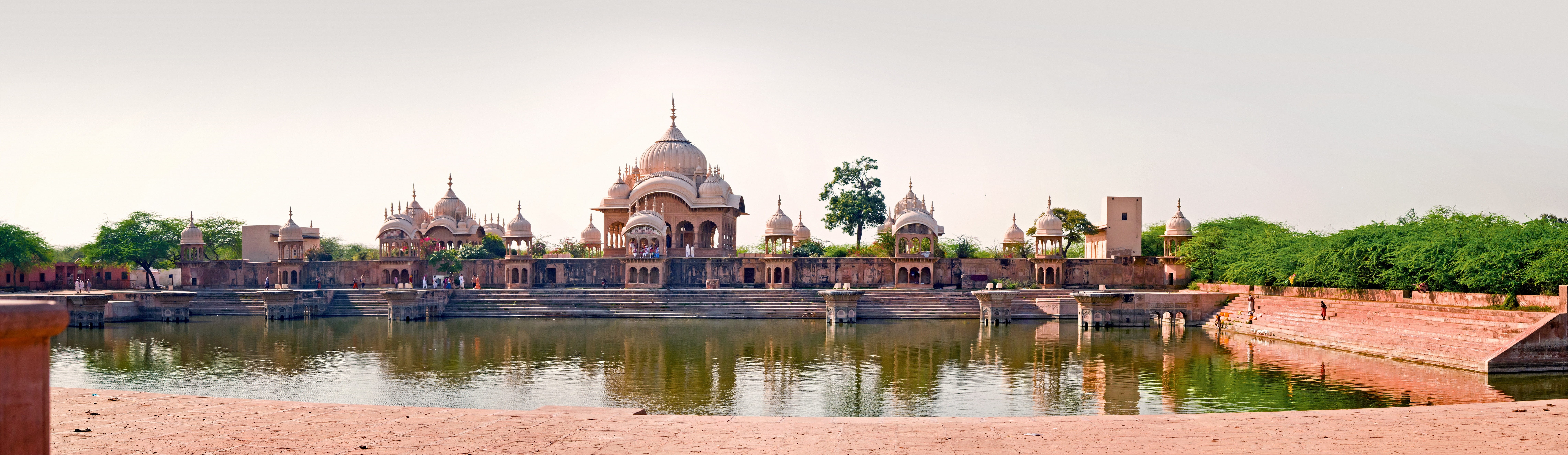 body, tourism, tree, tank, lake, city, water, concrete, asia, buildings, nature, beautiful landscape, old, sky, reflection, spirituality, india, kusum, HD Wallpaper