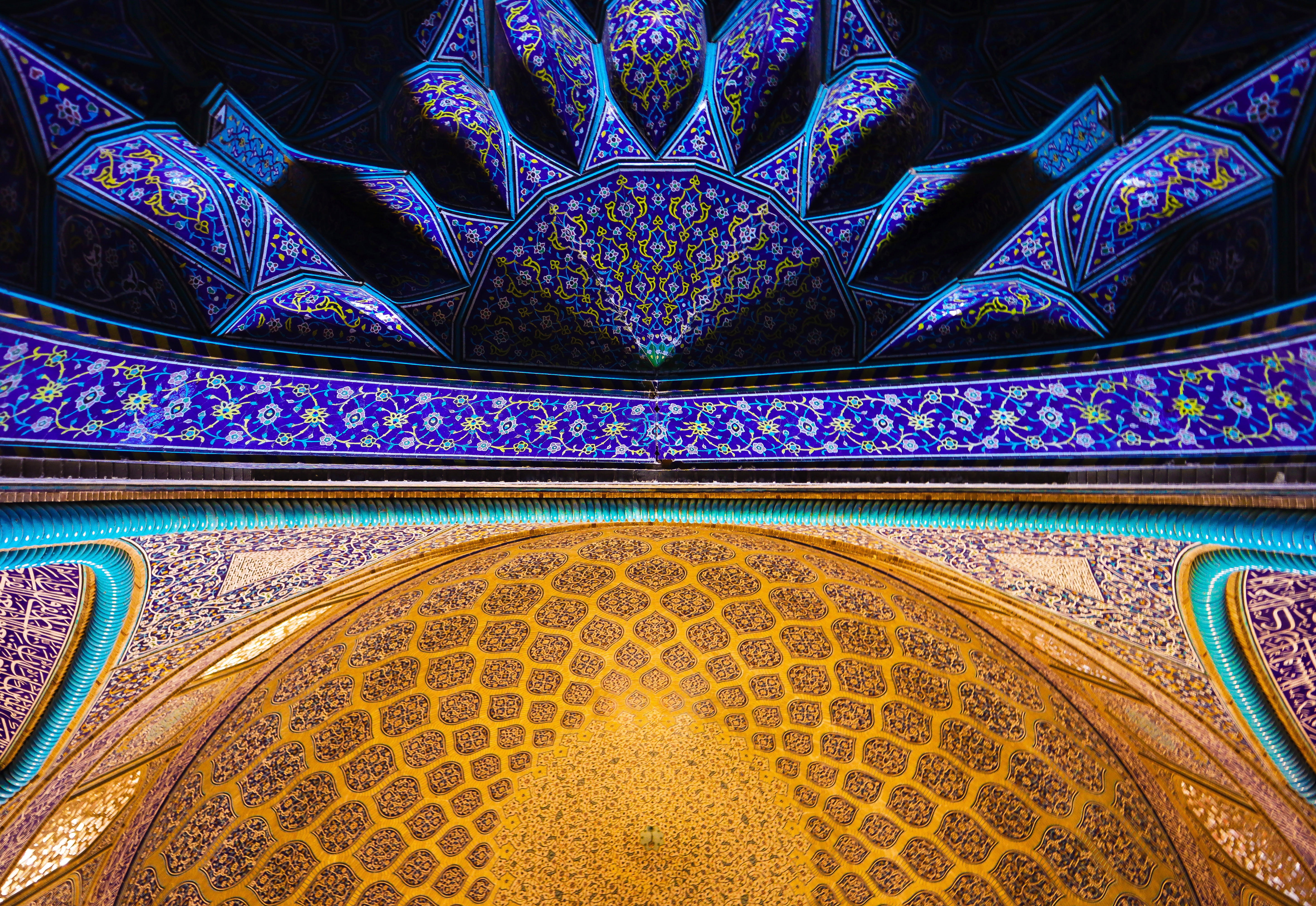 mural, belief, history, architecture and art, low angle view, 5K, ornate, building exterior, dome, arched, place of worship, temple, art and craft, tile, HD Wallpaper
