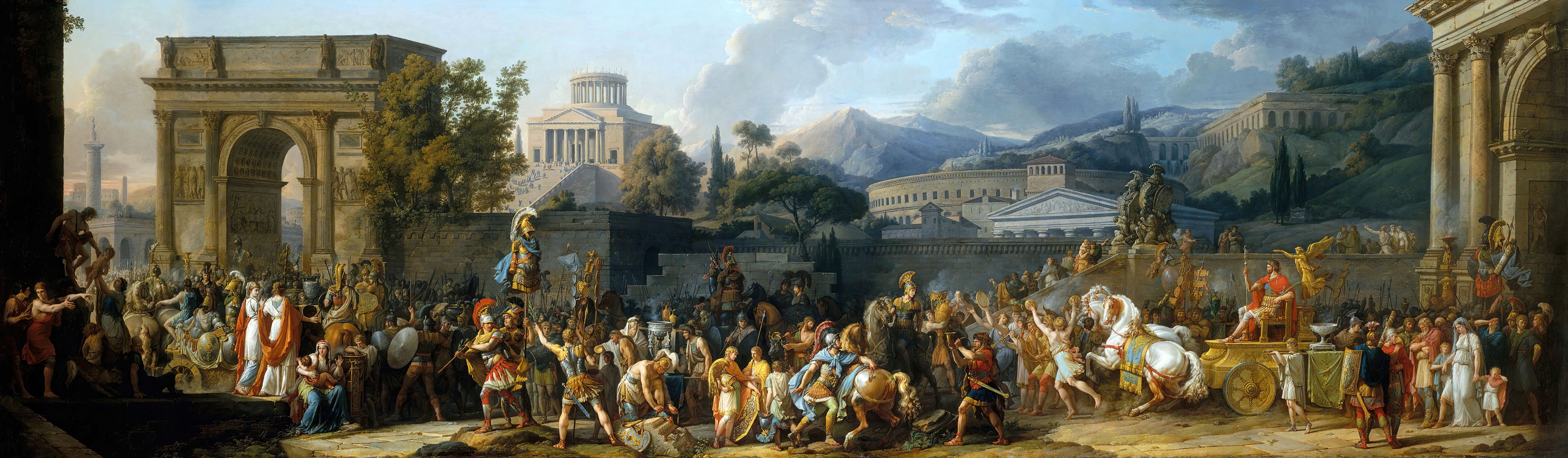 classic art, painting, The Triumph of Consul Aemilius Paulus, Roman history, Carle Vernet, Rome, 5K, HD Wallpaper