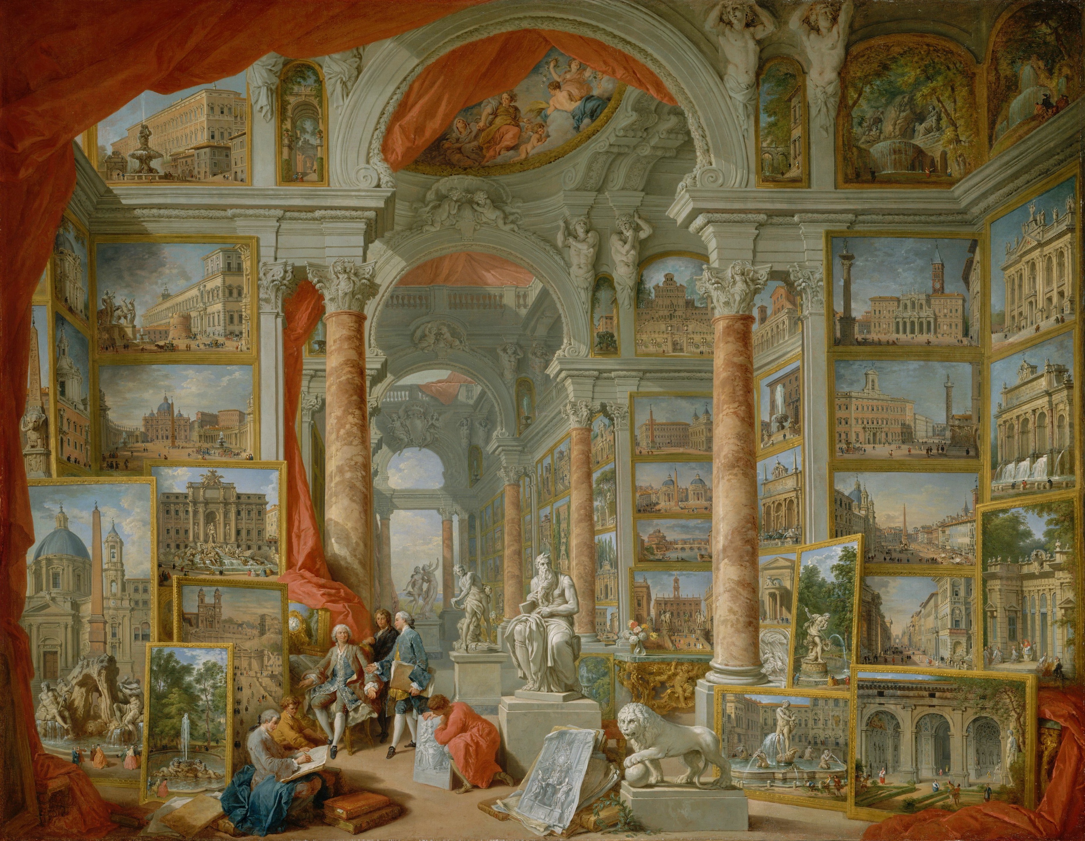 1757 (Year), Europe, classical art, 2K, Ancient Rome, 1757, painting, Giovanni Paolo Panini, HD Wallpaper