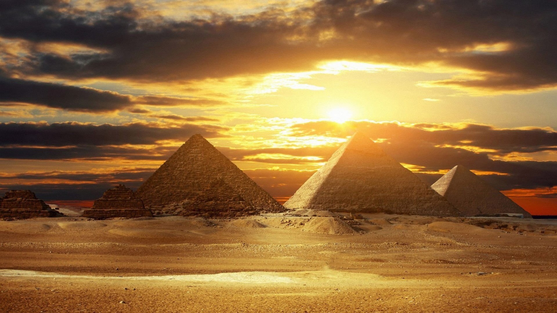 travel destinations, architecture, cloud - sky, arid climate, Egypt, desert, history, pyramid, scenics - nature, sky, climate, tranquility, outdoors, lens flare, HD Wallpaper
