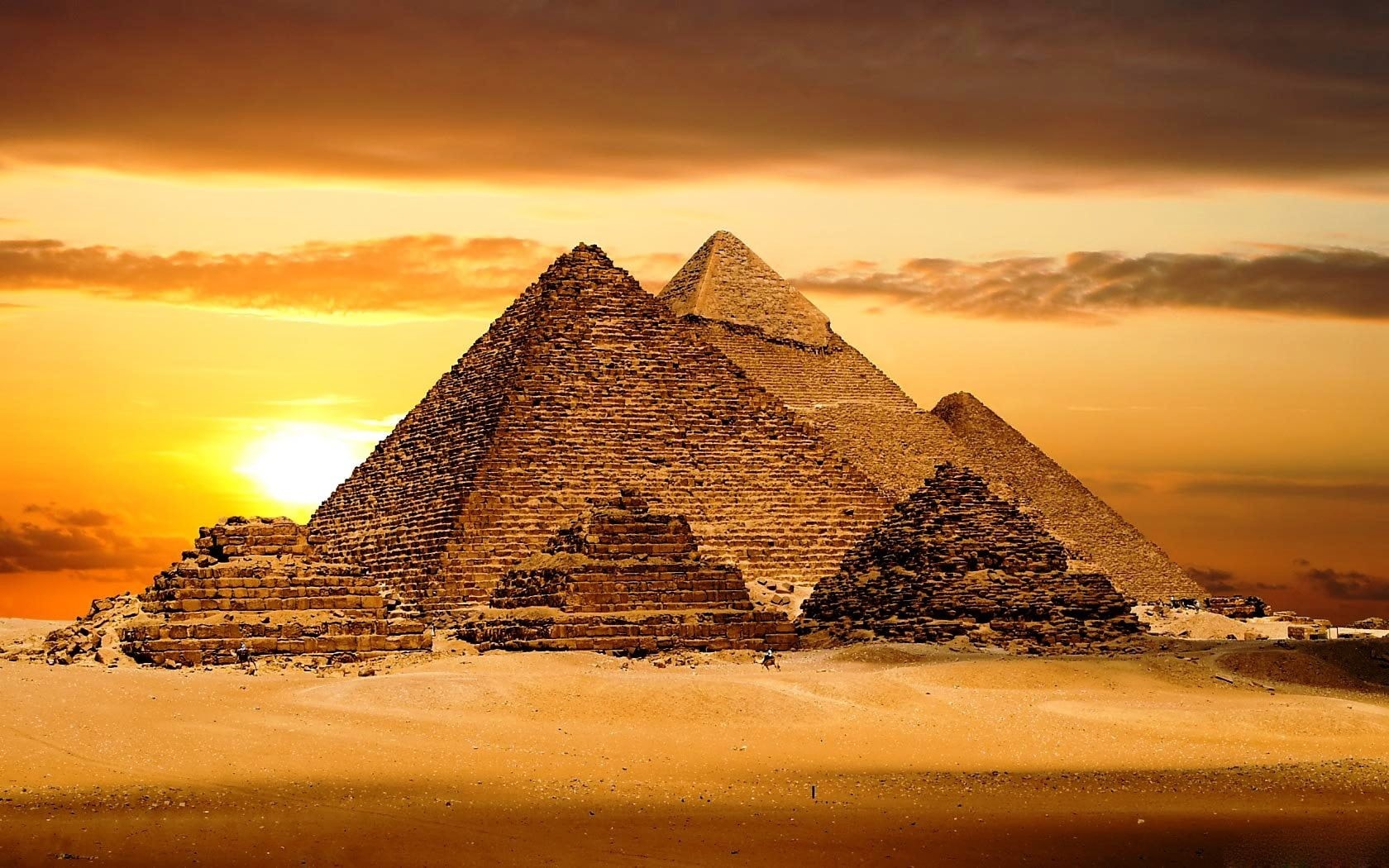 cloud - sky, architecture, outdoors, ancient, Egypt, tourism, history, nature, beauty in nature, pyramid, ancient civilization, the past, sunlight, no people, HD Wallpaper