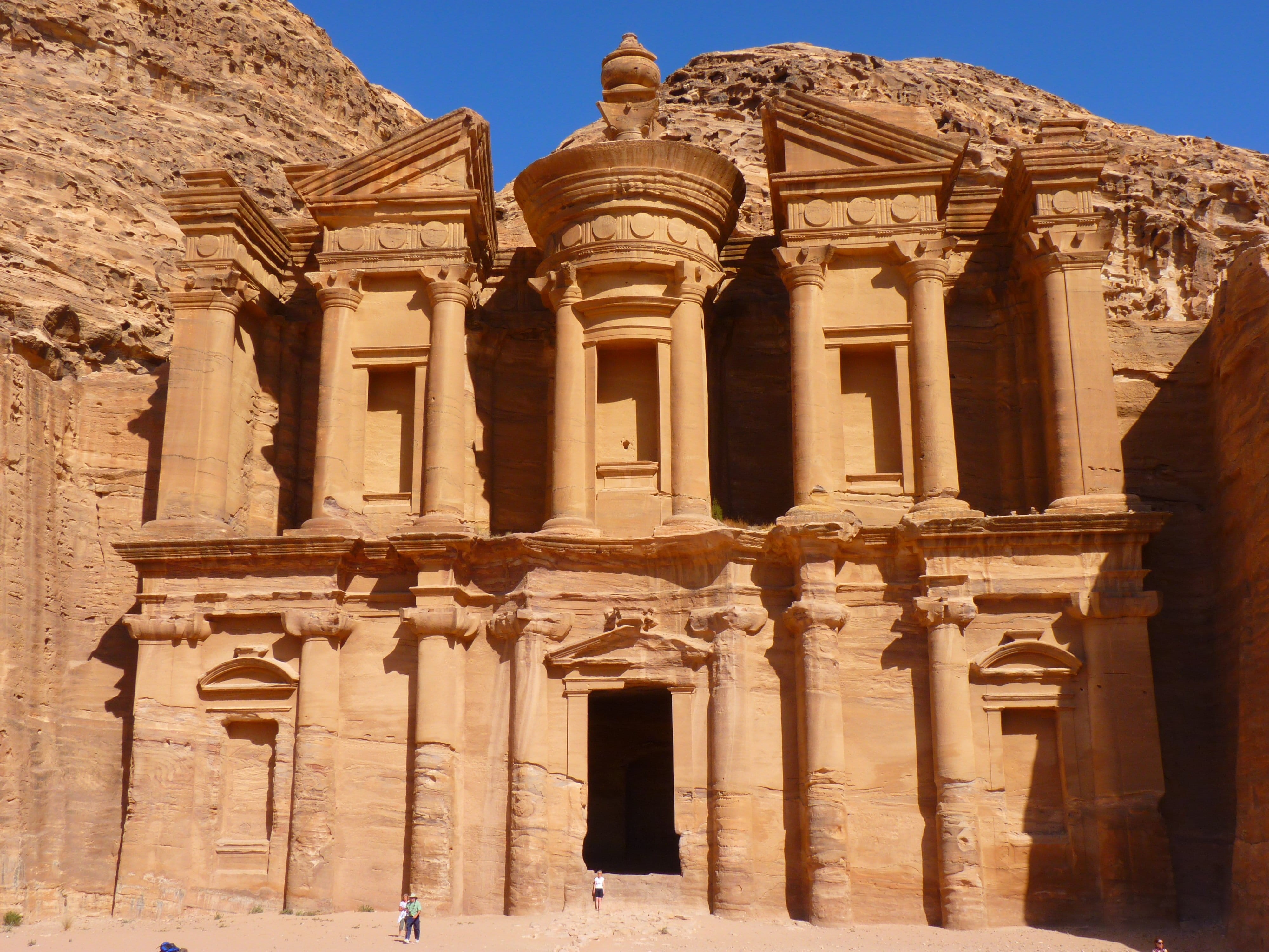 ornate, nature, monastery, archaeology, history, place of worship, travel destinations, built structure, jordan, ancient, stone, sunlight, no people, old ruin, HD Wallpaper