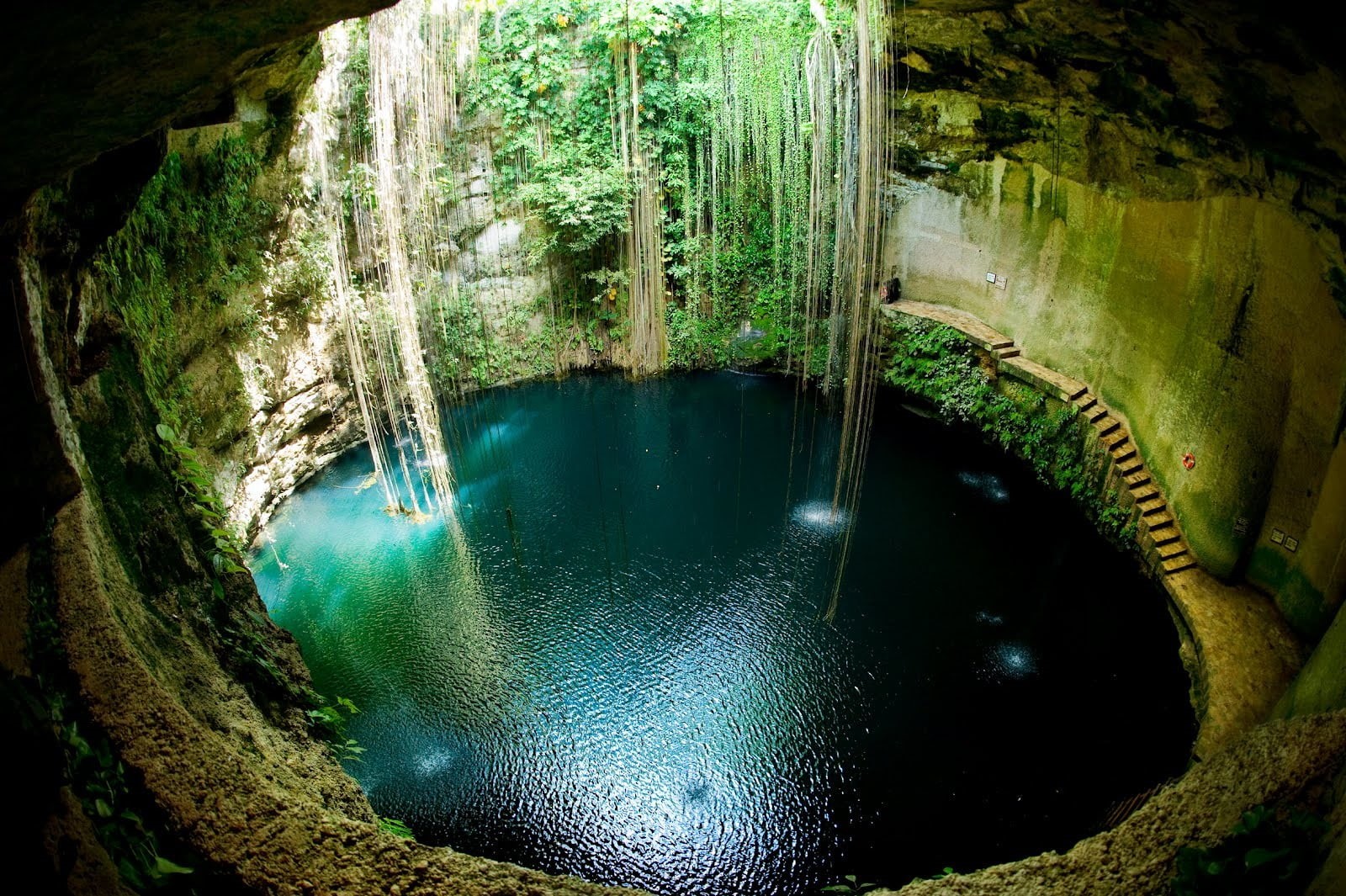 architecture, flowing water, circle, plant, cave, scenics - nature, day, 720P, pit, no people, water, outdoors, scuba diving, reflection, flowing, waterfall, HD Wallpaper