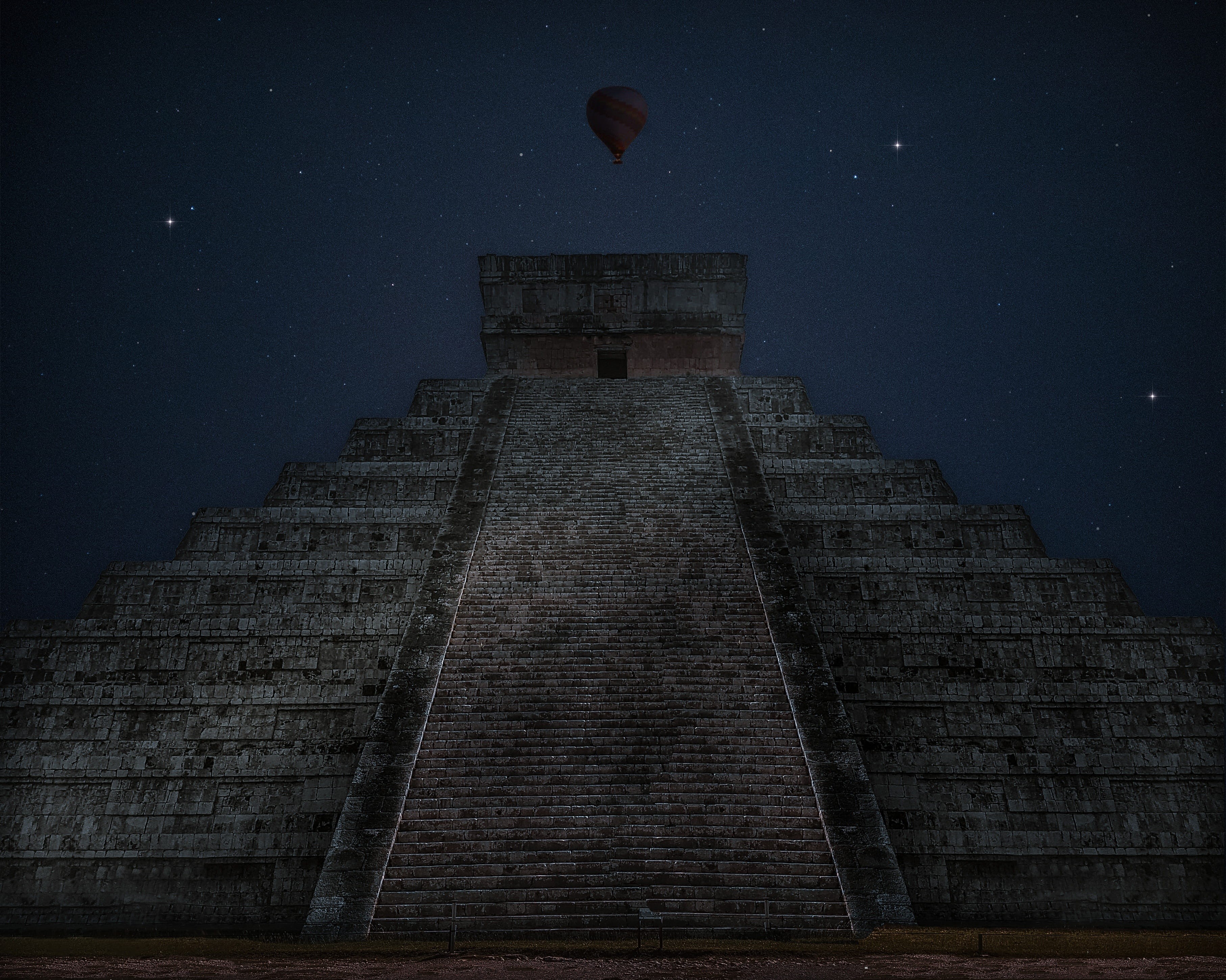 night, stars, elcastillo, space and astronomy, star, outdoors, mexicolindoyquerido, building exterior, built structure, maya, mexico, sky, staircase, tourism, HD Wallpaper