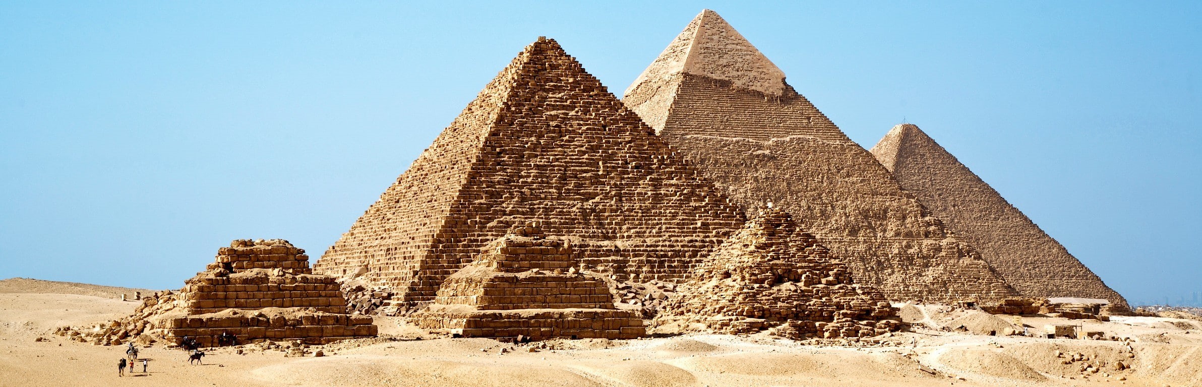 built structure, the past, tourism, architecture, blue, travel destinations, archaeology, day, building exterior, old ruin, old, Pyramids of Giza, 1080P, HD Wallpaper
