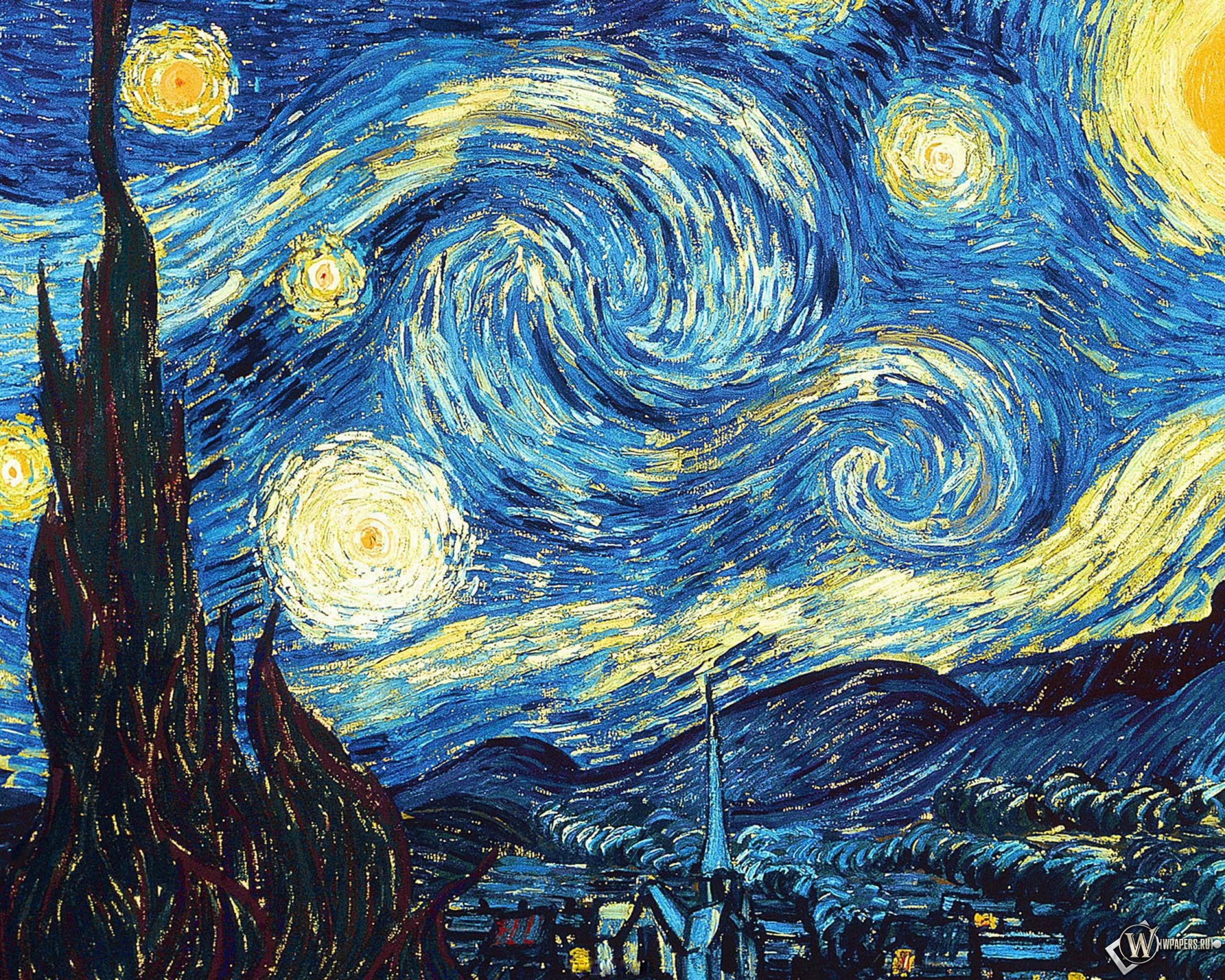 computer Graphic, canvas, art and craft, paint, painting, vincent, gogh, illustration, oil, multi Colored, backgrounds, pattern, full frame, the starry night, HD Wallpaper